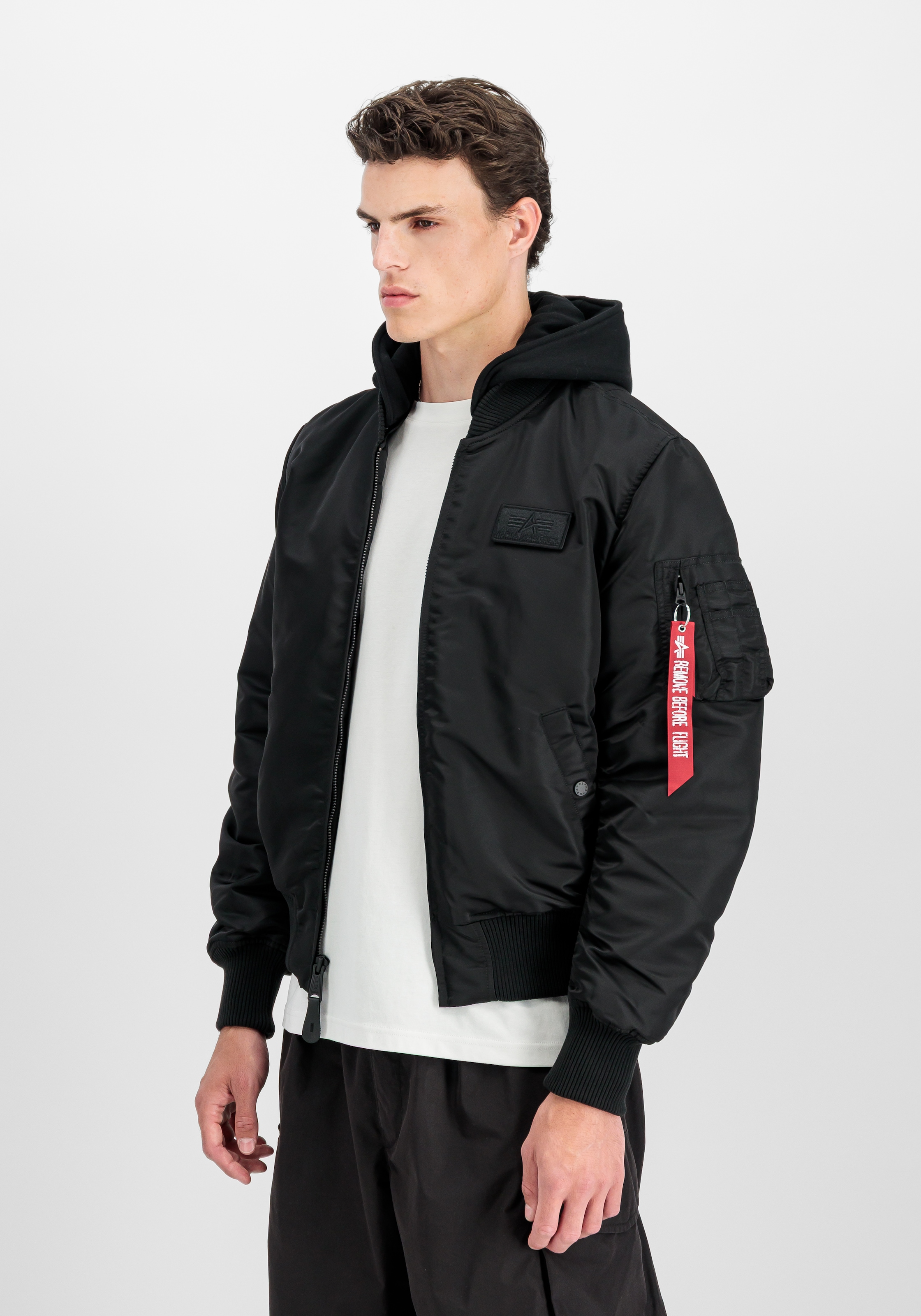 Alpha Industries Bomberjacke "MA-1 ZH Back Print" mit Kapuze Kunstfaser, sl günstig online kaufen