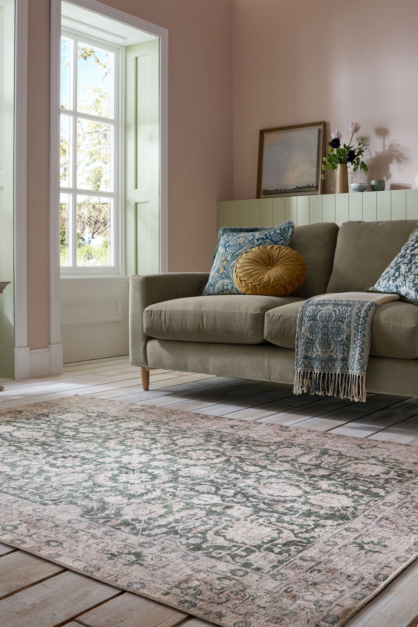 FLAIR RUGS Teppich »Beau Floral«, rechteckig, 2 mm Höhe, Waschbarer Traditioneller Teppich
