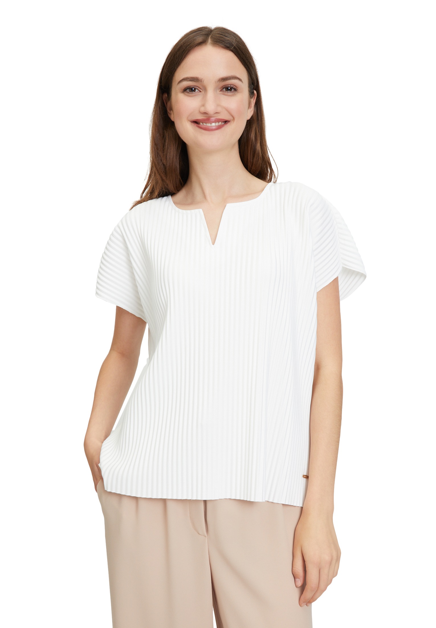 Betty&Co Kurzarmshirt "Betty & Co Damen Kurzarm-Shirt mit Plissee", (1 tlg. günstig online kaufen