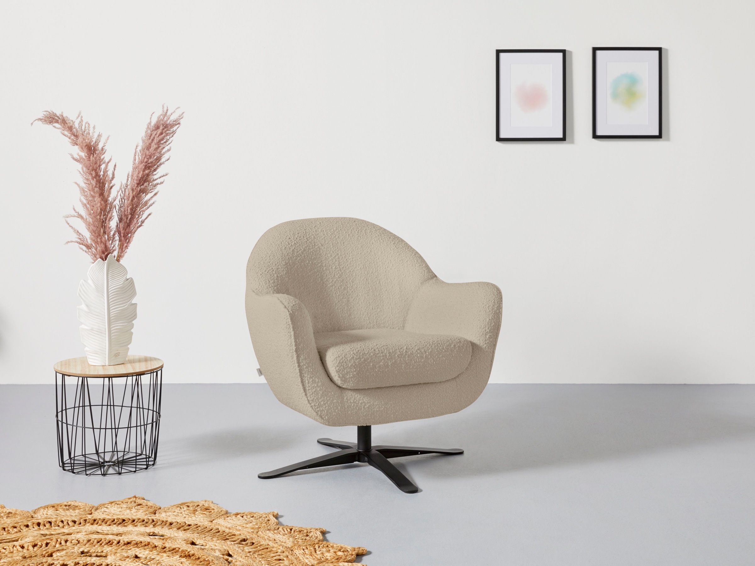 andas Drehsessel »Stavre, Loungesessel«, in moderner Optik, mit elegantem Drehfuß