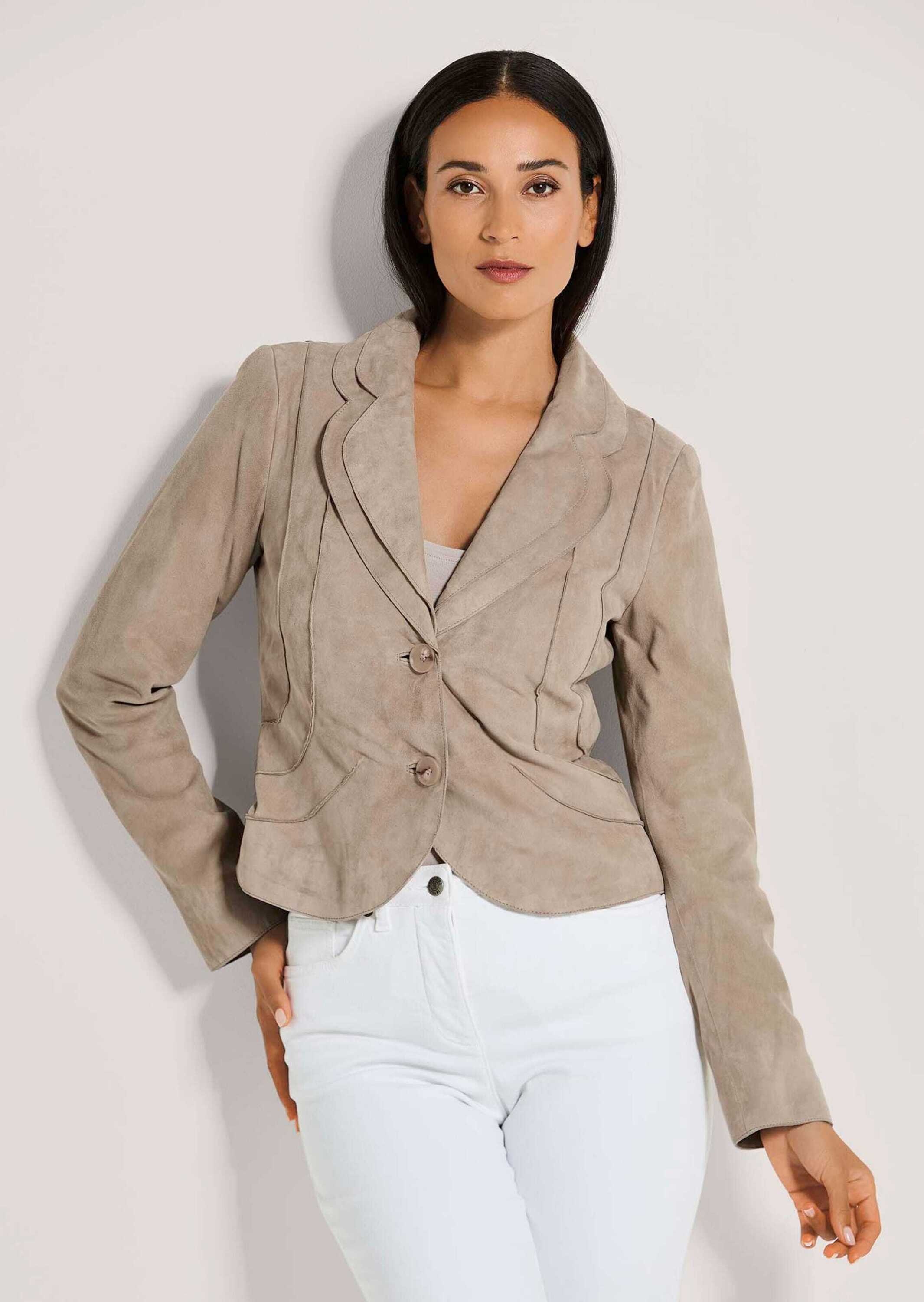 MADELEINE Lederjacke "Lederjacke Kurzblazer aus Ziegenvelours-Leder" günstig online kaufen