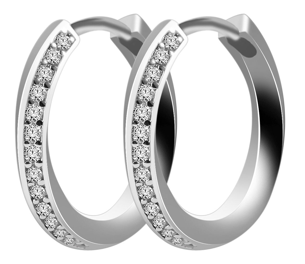 Adelia´s Klappcreolen "Ohrringe – Klappcreole aus 925 Silber mit Zirkonia" Ideal als Geschenk – dezent und elegant