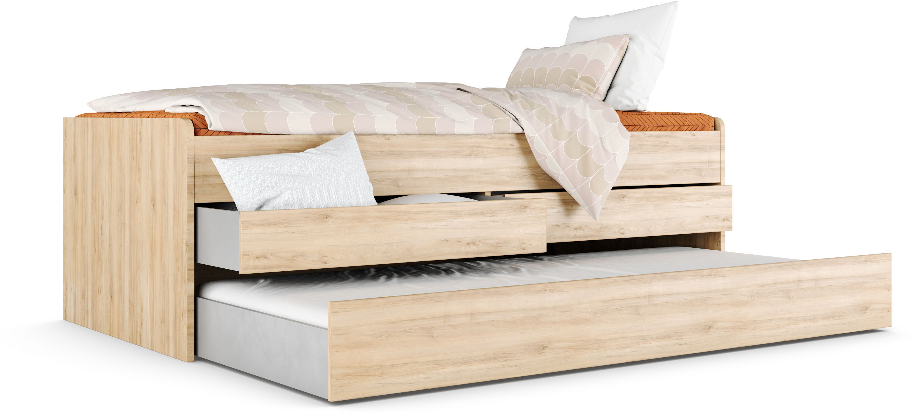 Thumbnail - priess Stauraumbett "Barkhausen" inkl. ausziehbarer Liegefläche und 2 Schubkästen