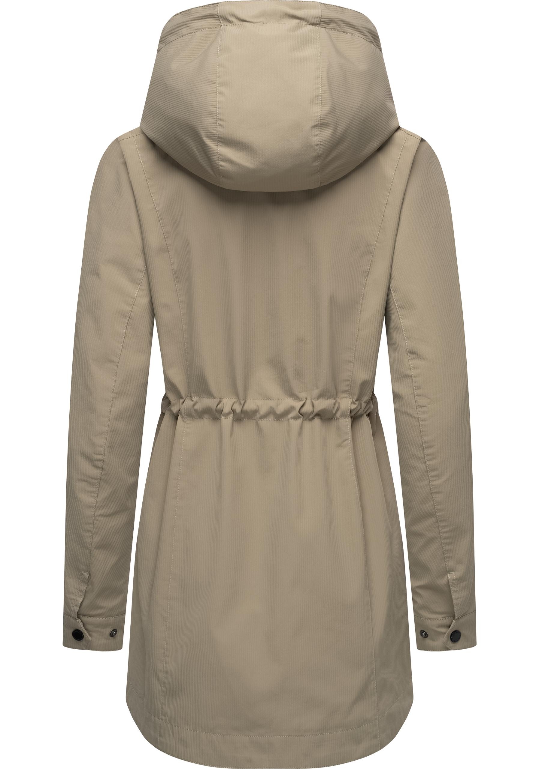 Ragwear Kurzmantel »Dakkota B«, Übergangsjacke wasserdicht mit feiner Rillenstruktur