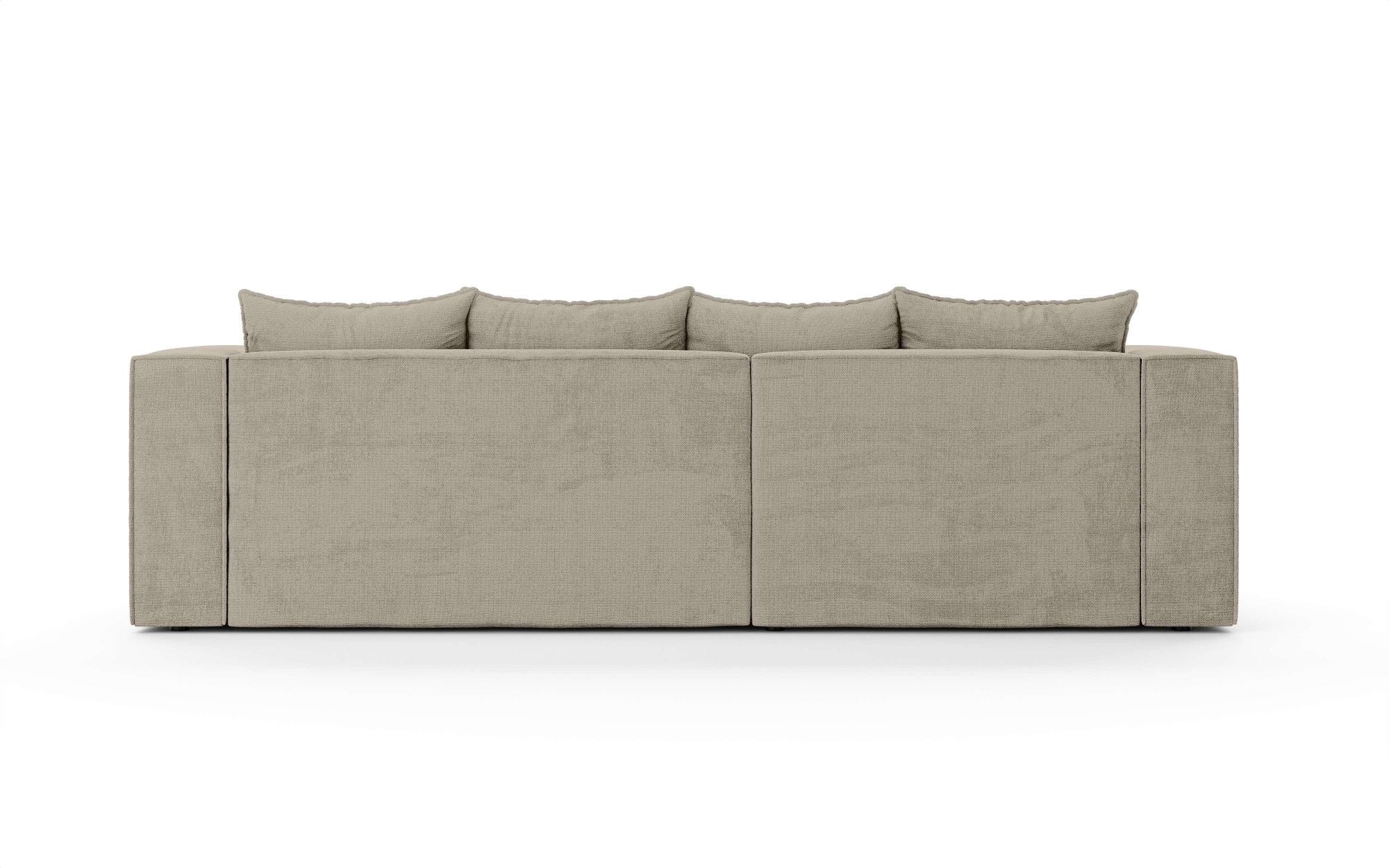 INOSIGN Ecksofa »LINCOLNVILLE mit Bettfunktion und Bettkasten, Maße B/H/T 244/76/150 cm«, L-Form mit Wellenunterfederung, Recamiere beidseitig montierbar