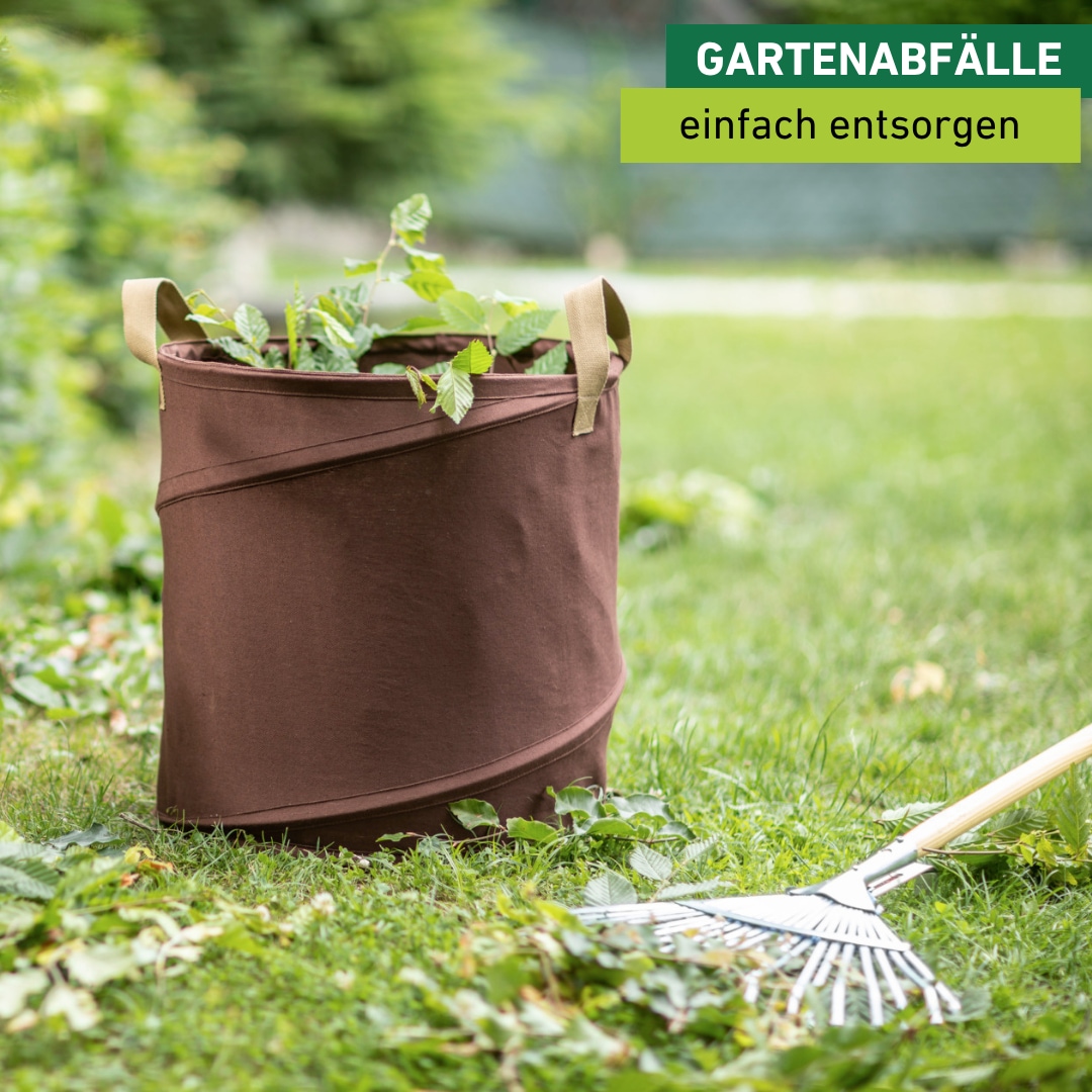 Windhager Gartensack »Pop-Up CANVAS, selbststehender Springsack 120 Liter« Gartensack, Grünschnitt- und Laubkorb Ø 50 x 60cm