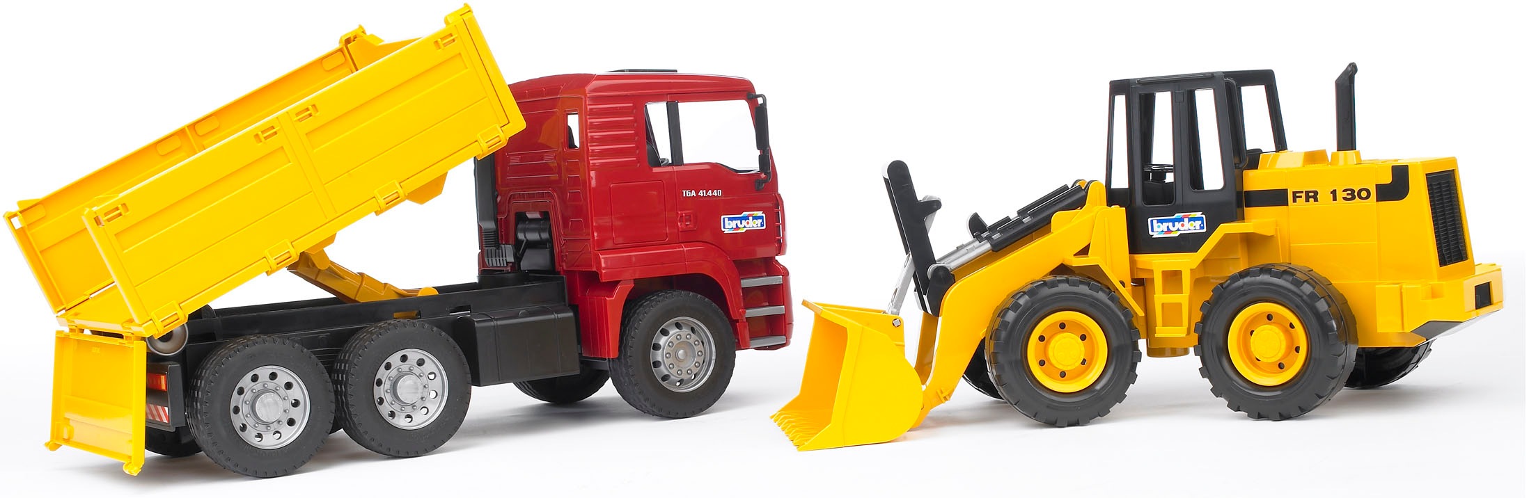 Bruder® Spielzeug-Kipper »MAN TGA Kipp-LKW 40 cm mit Gelenkradlader FR130 40c (02752)«, Made in Europe