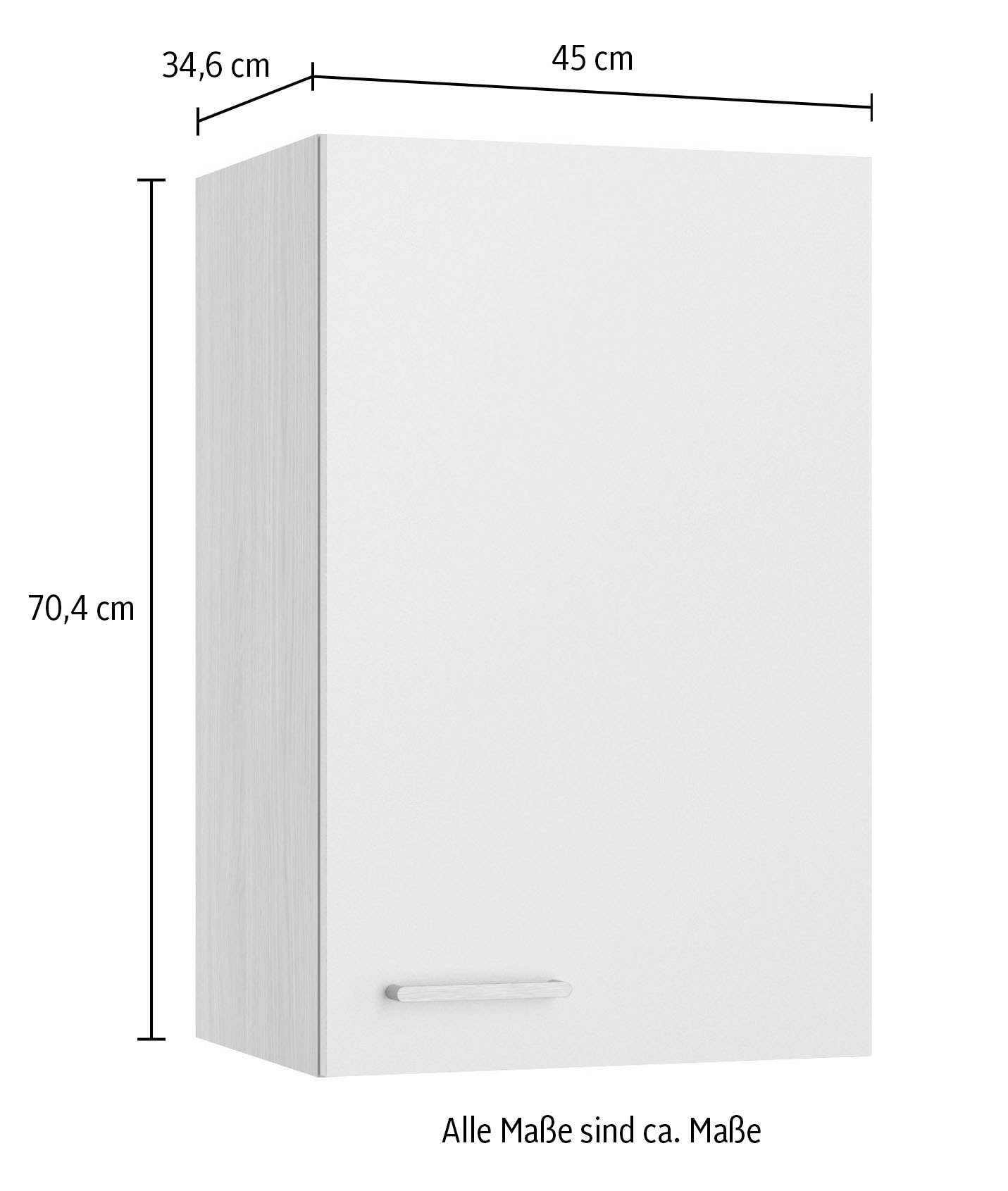 KOCHSTATION Hängeschrank »KS-Lucy« Breite 45 cm, mit 1 Tür, 2 Einlegeböden, Soft-Close