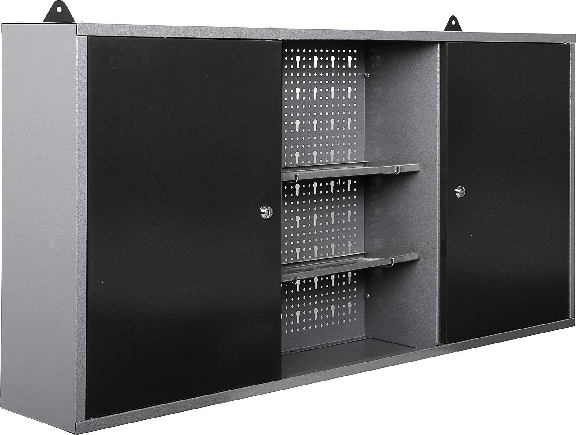 Werkstatt-Set ONDIS24 "Klaus mit LED", schwarz (anthrazit, schwarz, grau), B:240cm H:205cm T:60cm, Metall, Werkbänke, 240 cm 3
