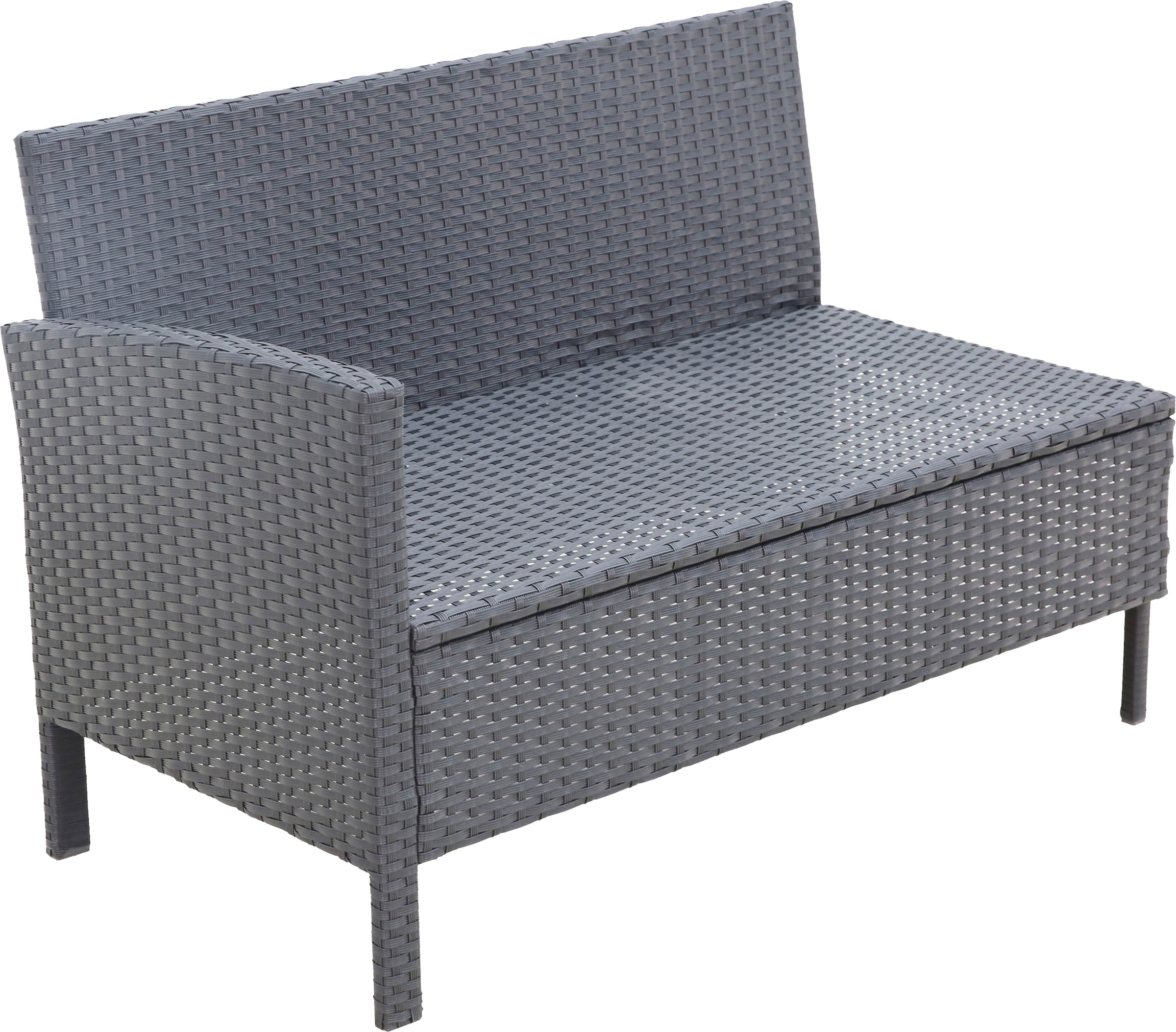 KONIFERA Gartenlounge-Set »»Manhattan««, (Set, 18 tlg., Ecklounge, Tisch 66x120x74 cm, 2 Hocker, inkl. Auflagen), Stahl/Polyrattan