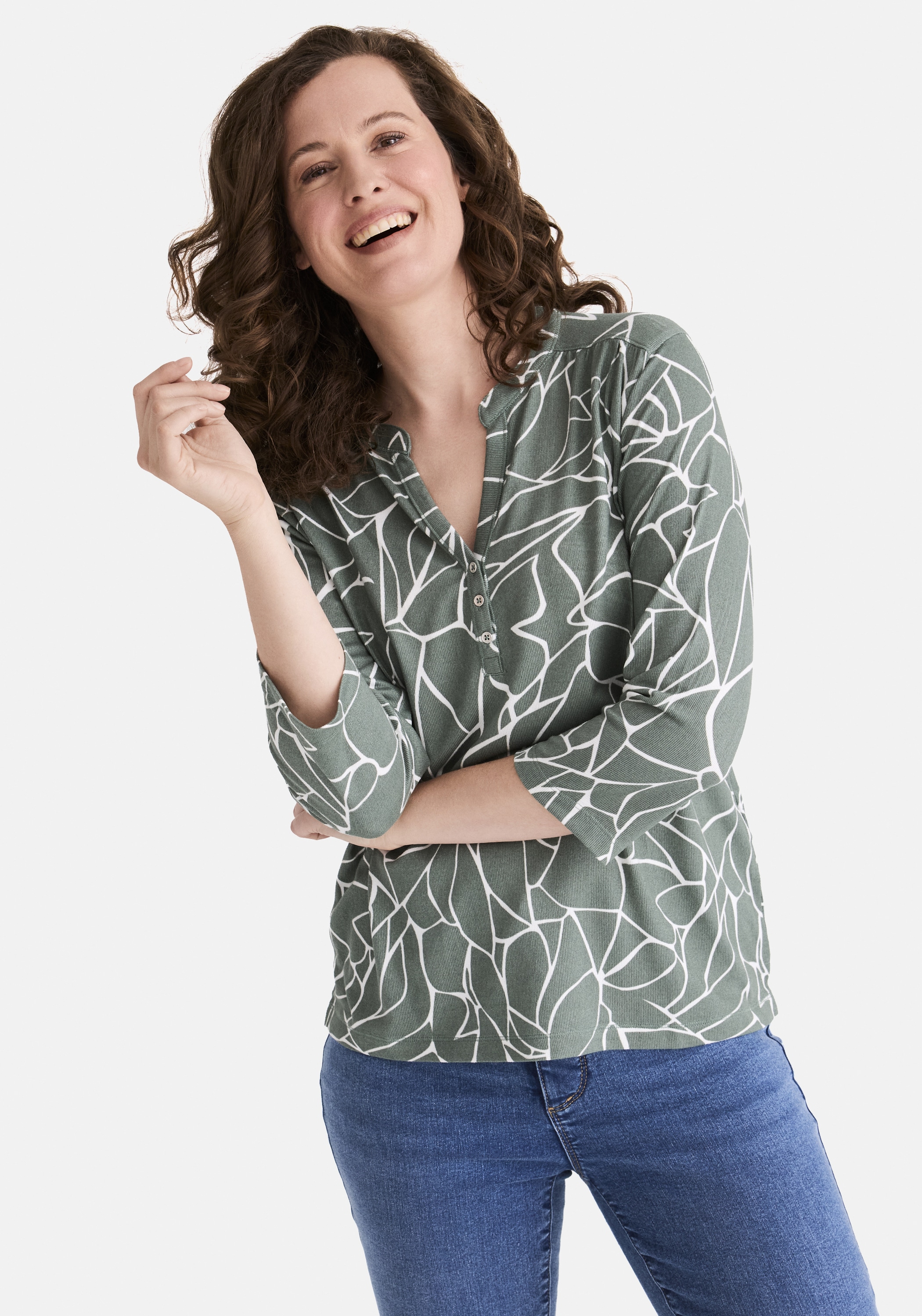 STOOKER WOMEN 3/4-Arm-Shirt "MARIE Print Shirt Blouse 3/4 -Arm", Regular Fi günstig online kaufen