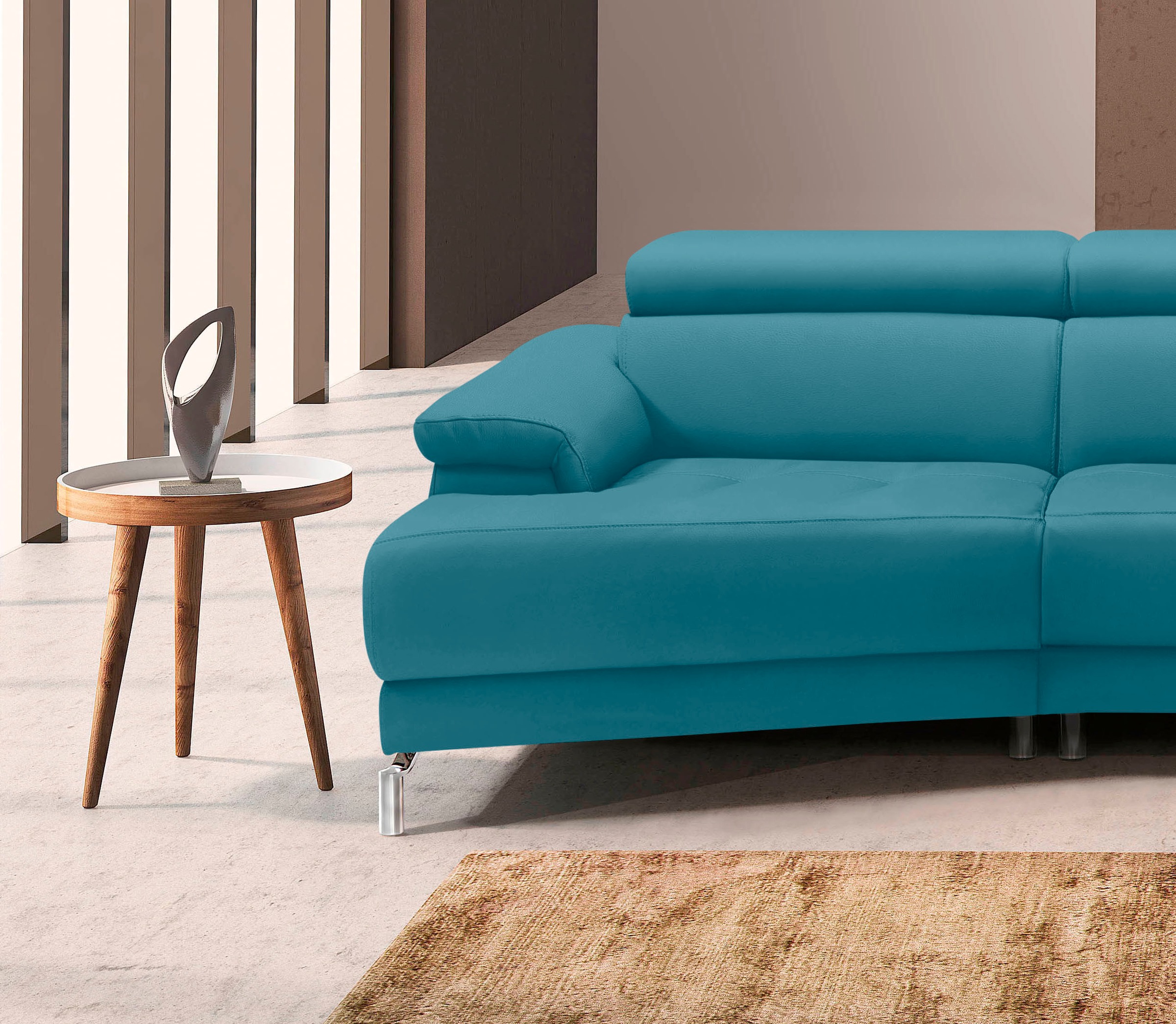 Egoitaliano Ecksofa »Soul, extravagantes Designsofa, Megasofa, super bequem, tolle Details«, mit Trapez-Abschlußelement, inkl verstellbarer Kopfteile