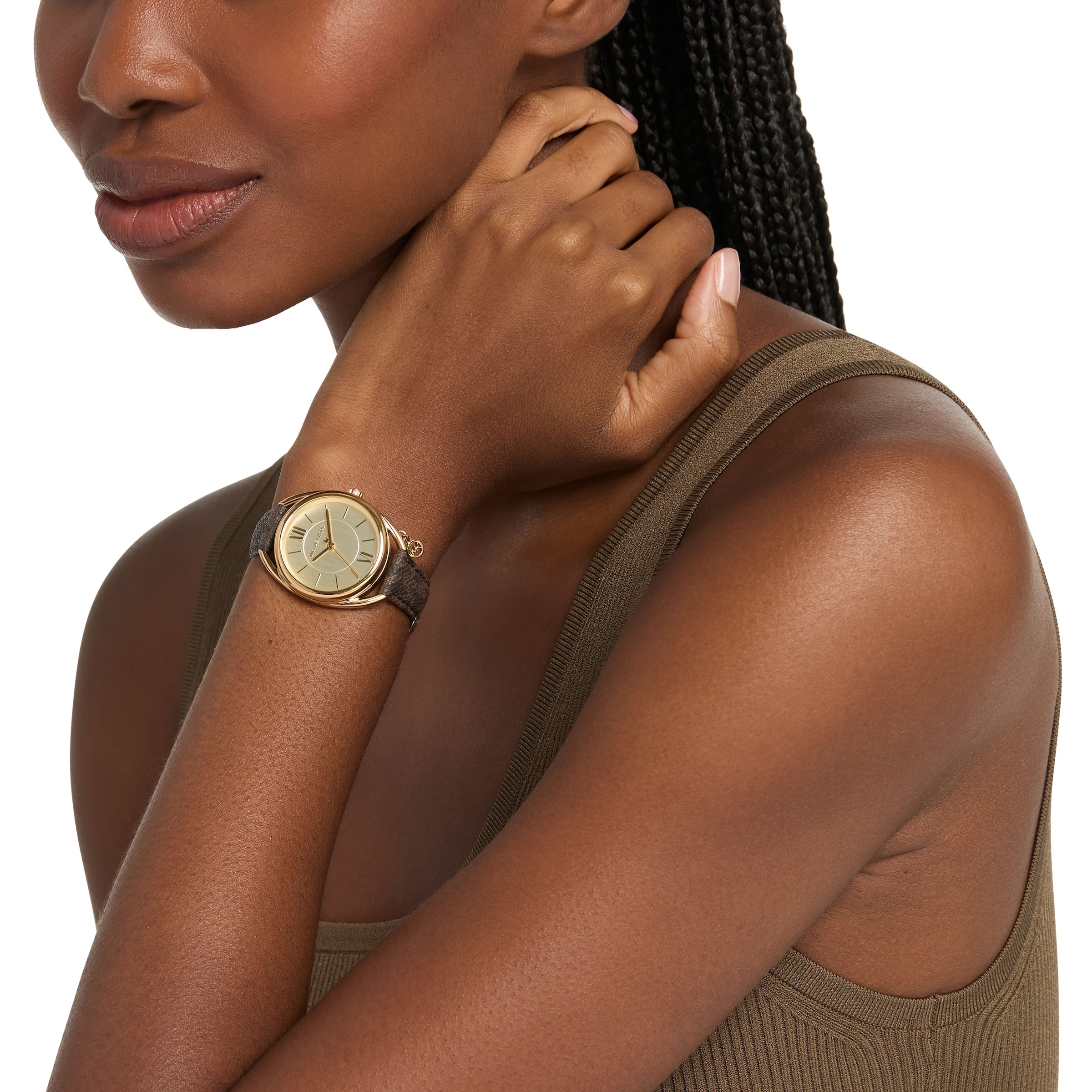 MICHAEL KORS Quarzuhr »Leia« Armbanduhr, Lederarmband, analog