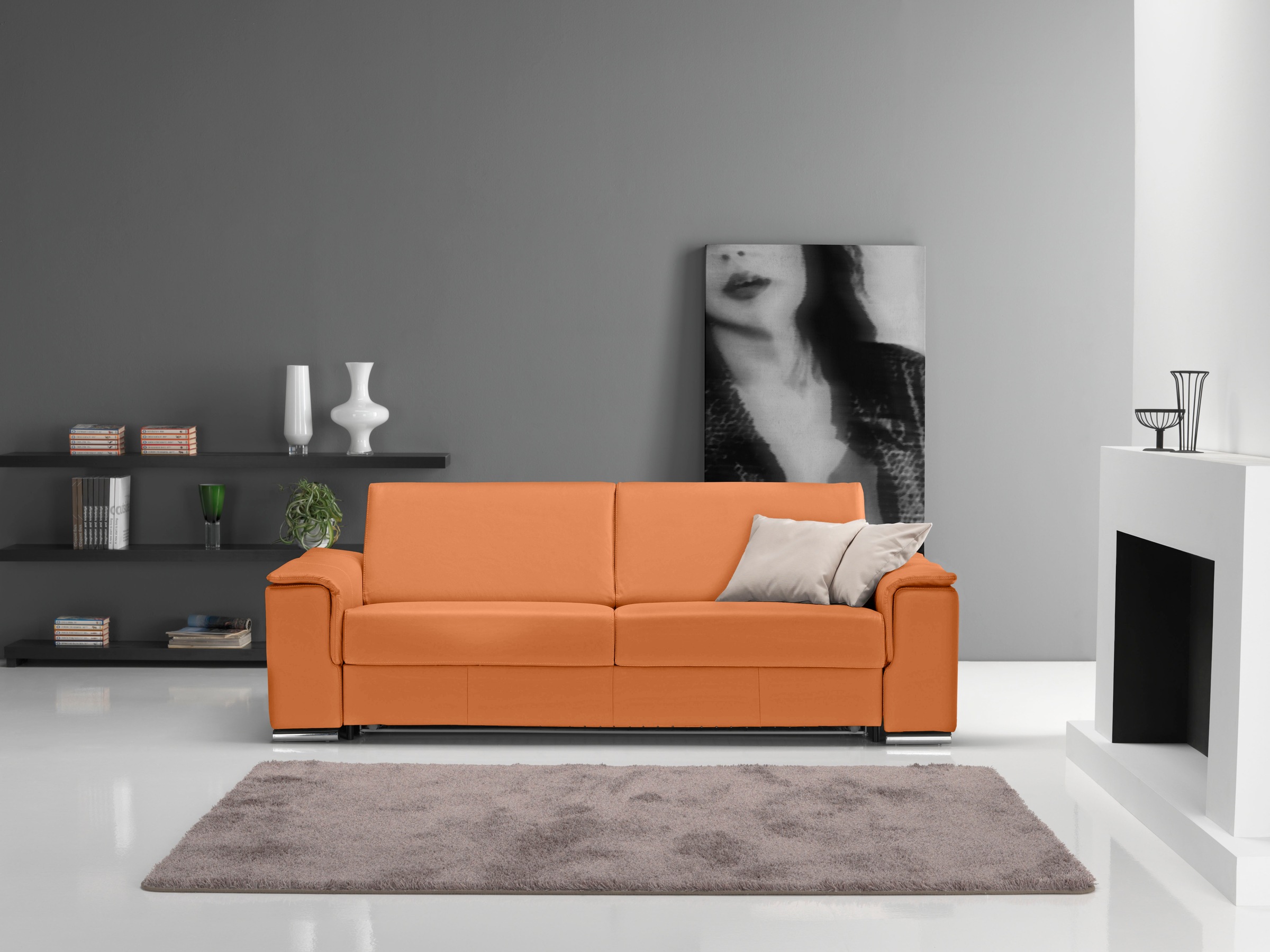 Egoitaliano 2,5-Sitzer »Cecilia, modern und elegant mit erstklassigem Sitzkomfort«, mit verchromten Metallfüßen