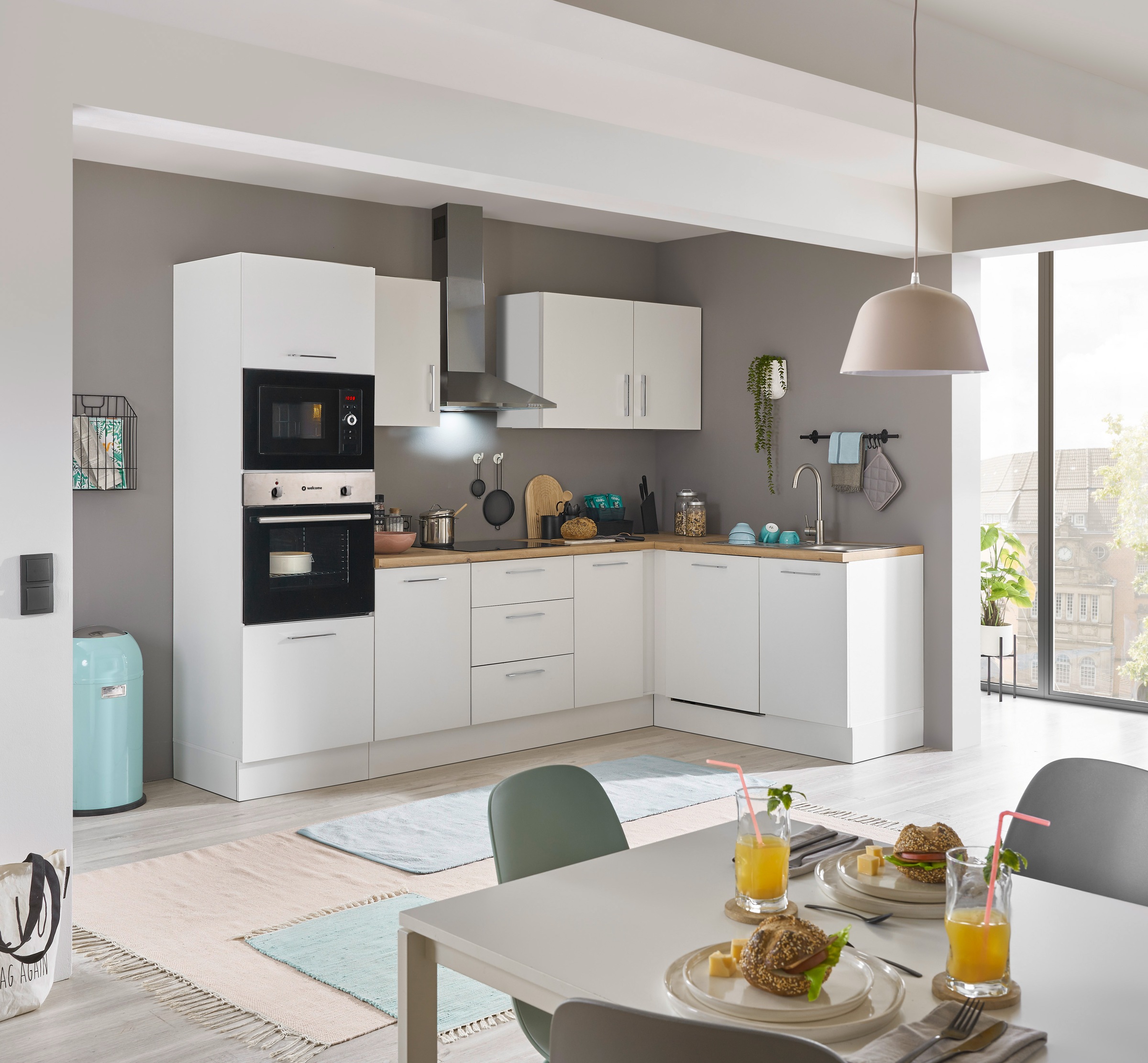 BASIC by Balculina Winkelküche »Turin«, Stellbreite 280x175 cm, wahlweise mit E-Geräten