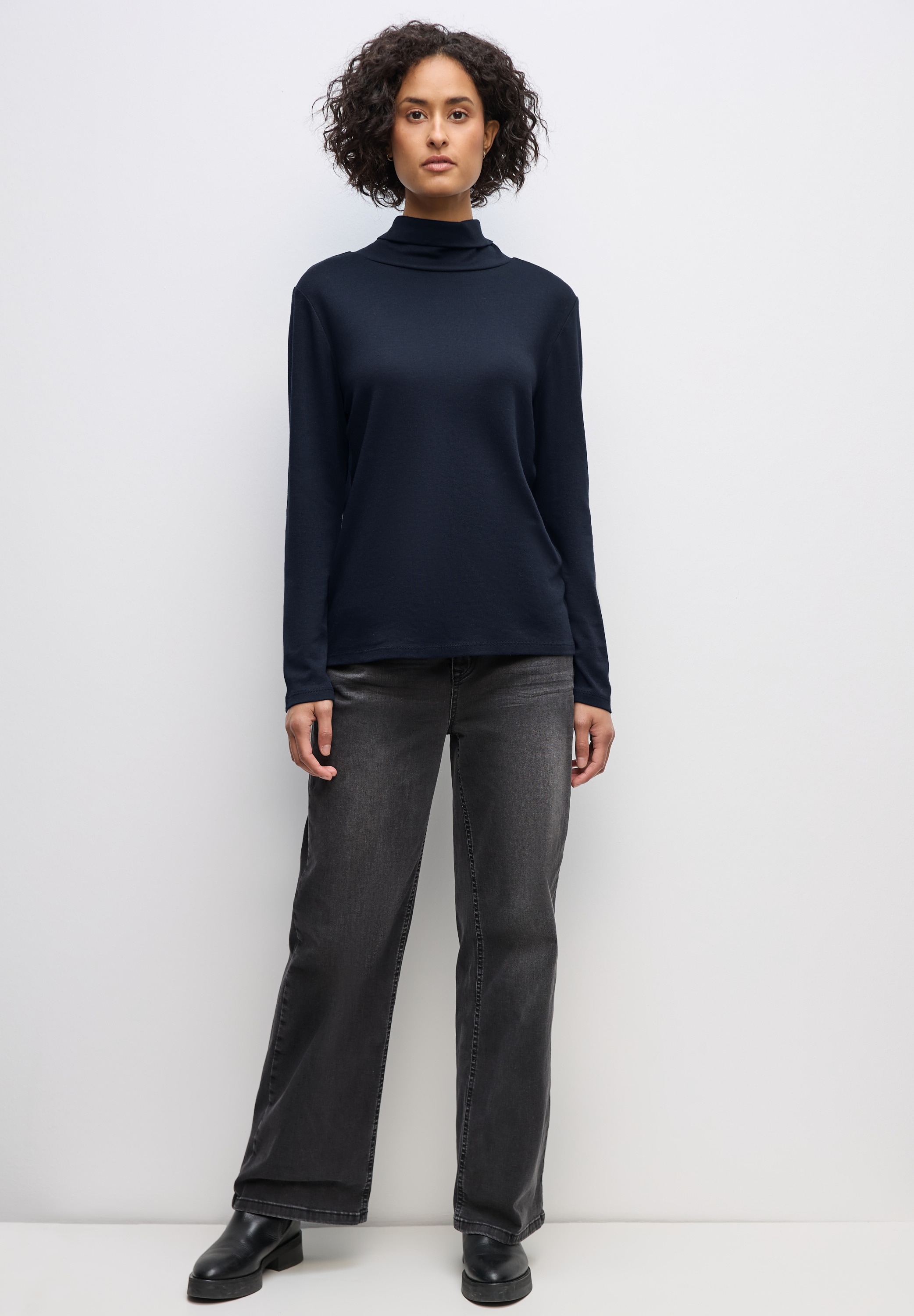 Thumbnail - STREET ONE Rollkragenshirt im soften Baumwoll-Mix