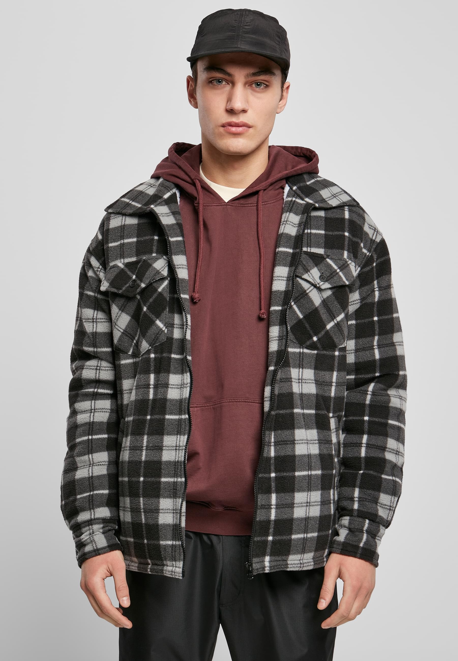 URBAN CLASSICS Outdoorjacke »Herren Plaid Teddy Lined Shirt Jacket«, (1 St.), ohne Kapuze