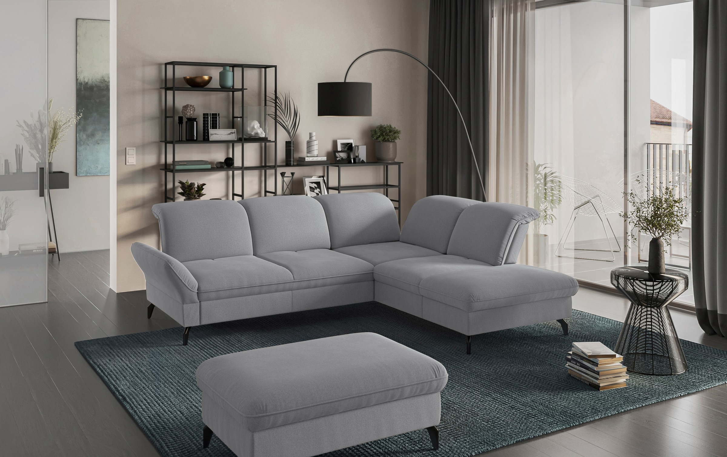 sit&more Ecksofa "Leandro L-Form" Wahlweise mit Bett-, Kopfteil - und Armle günstig online kaufen