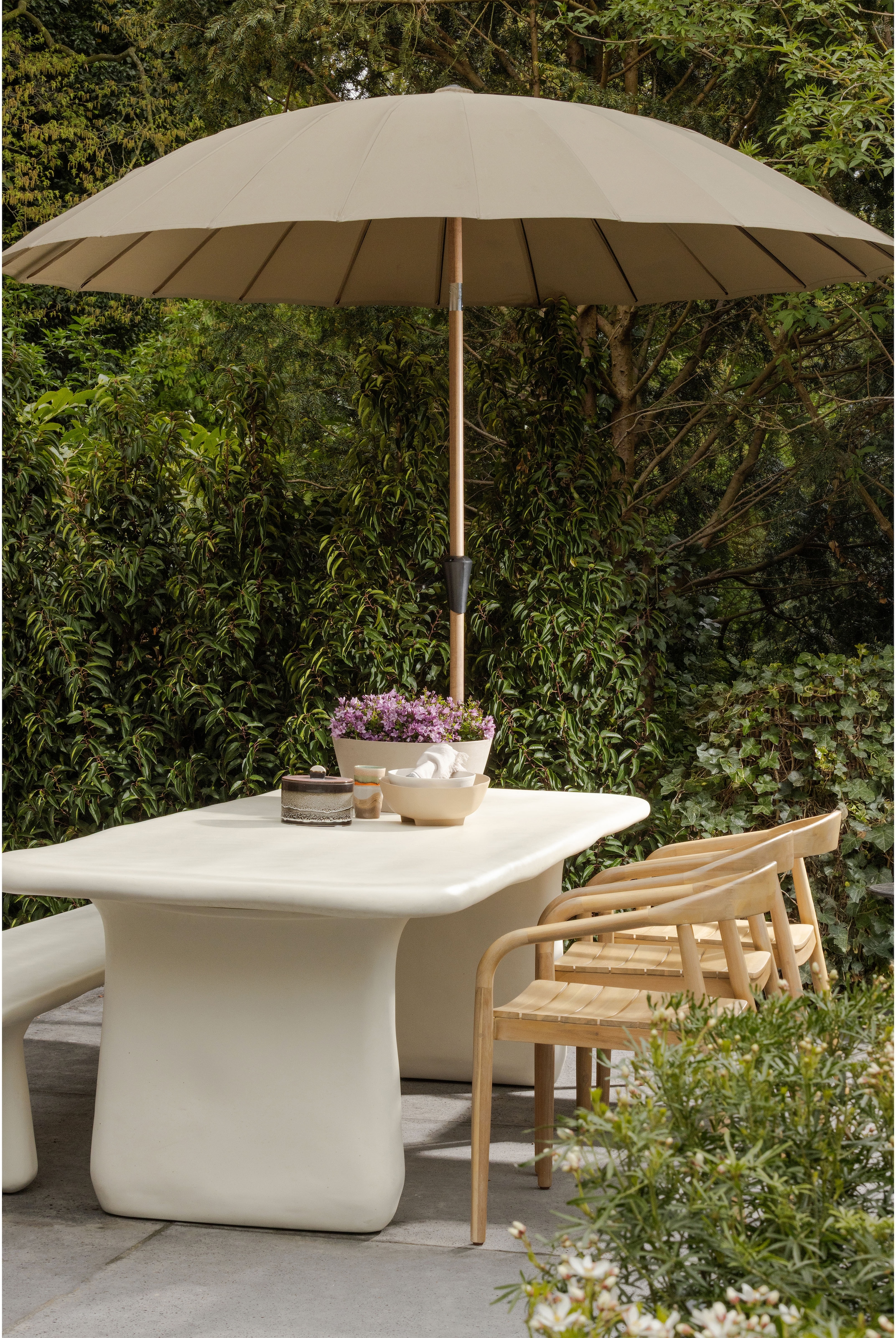 WOOOD Sitzbank »WOOOD LOGGIA TUINBANK 227X40 CM VEZELVERSTERKTE POLYMEER NATUREL« Loggia Essbank aus FRP