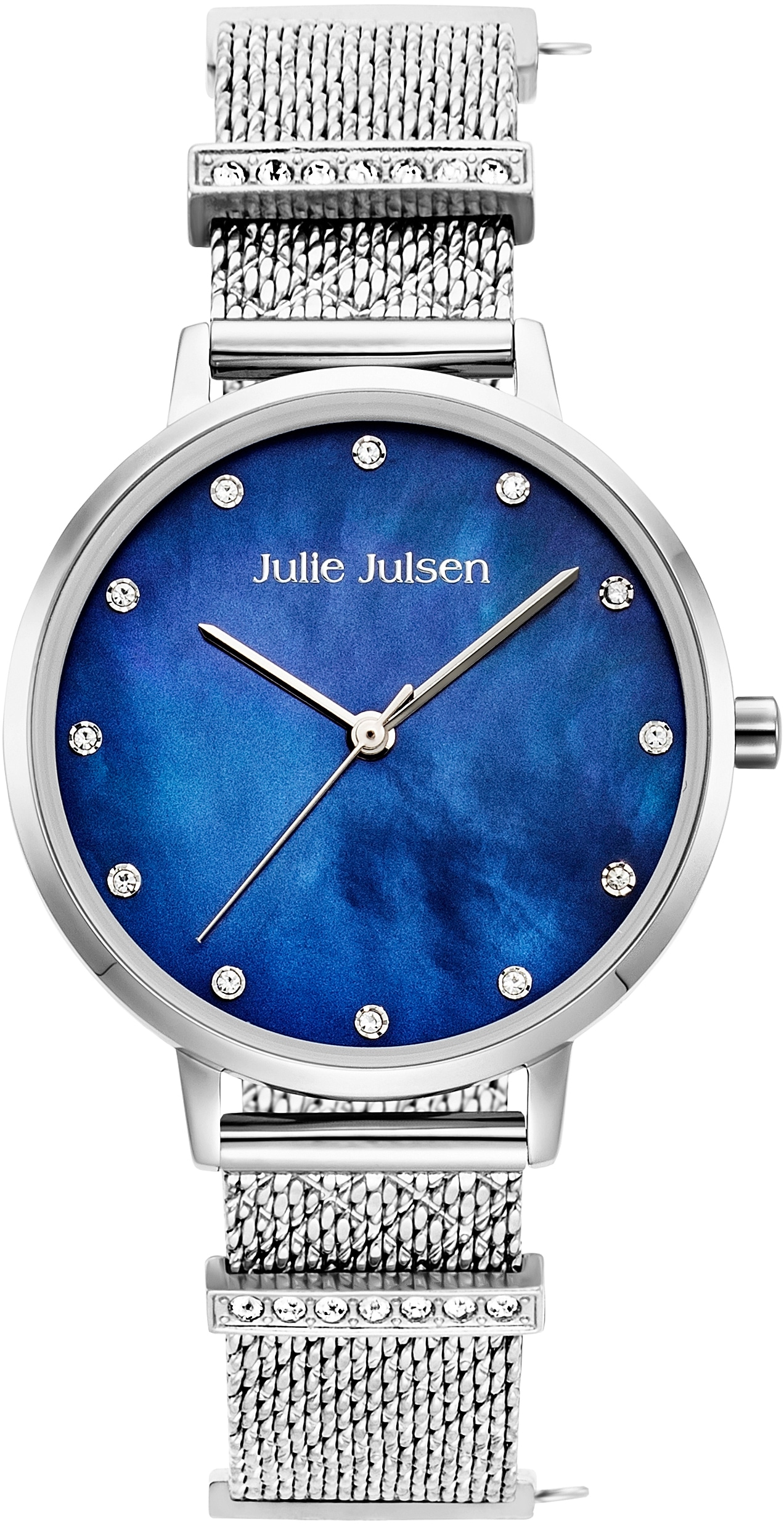 Julie Julsen Quarzuhr »CHARMING SILVER BLUE, JJW1231SME-34-2«, Charminguhr, Zirkonia