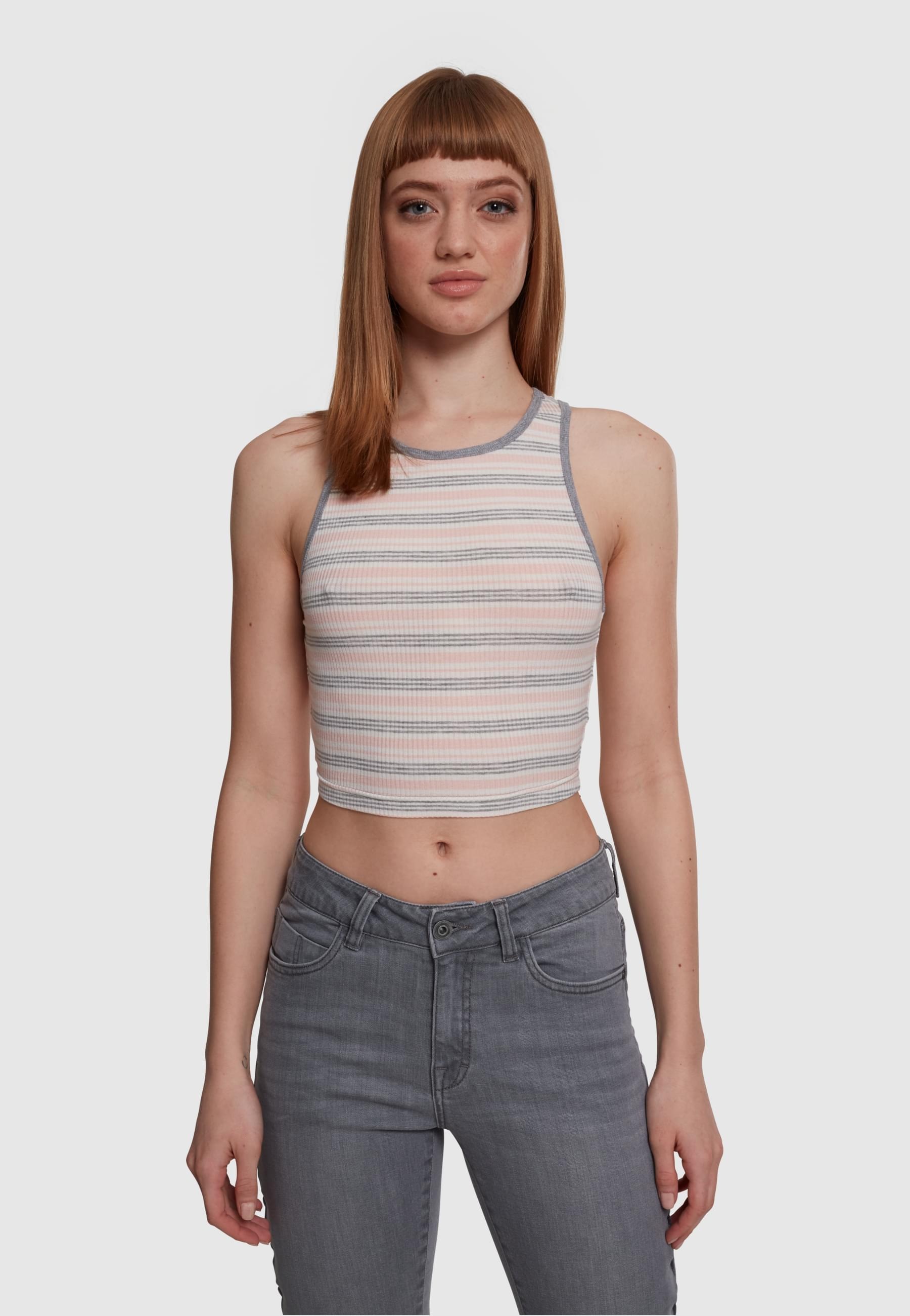 URBAN CLASSICS Muskelshirt »Urban Classics Damen Ladies Rib Stripe Cropped Top«, (1 tlg.)