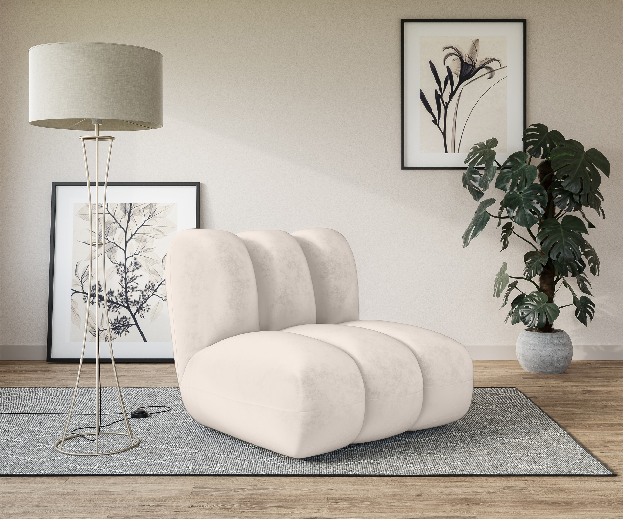 LeGer Home by Lena Gercke Sessel "Priya Loungesessel, moderne Steppung, auc günstig online kaufen