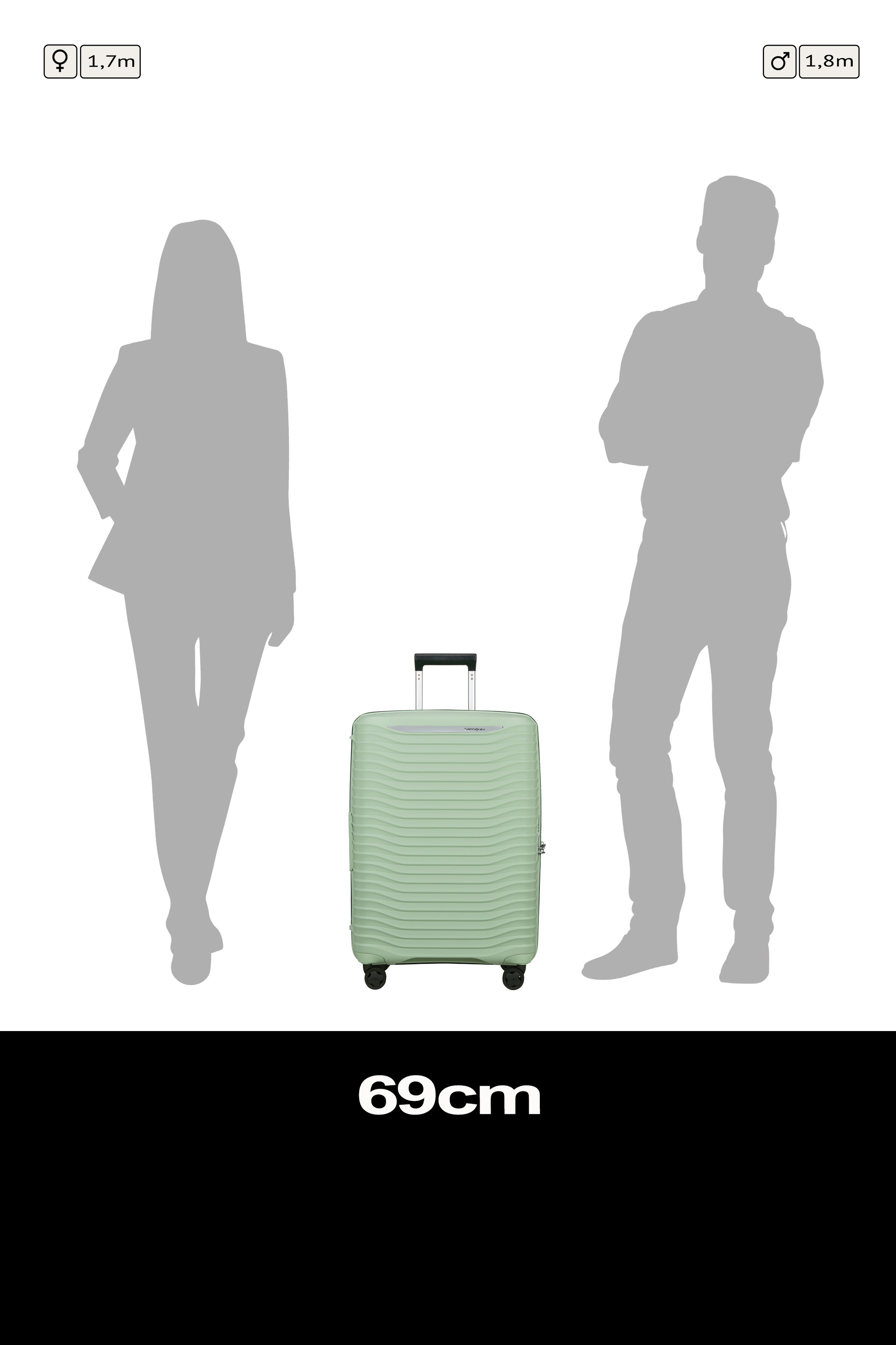 SAMSONITE Trolley UPSCAPE 68cm espandibile Soft Sage verde chiaro