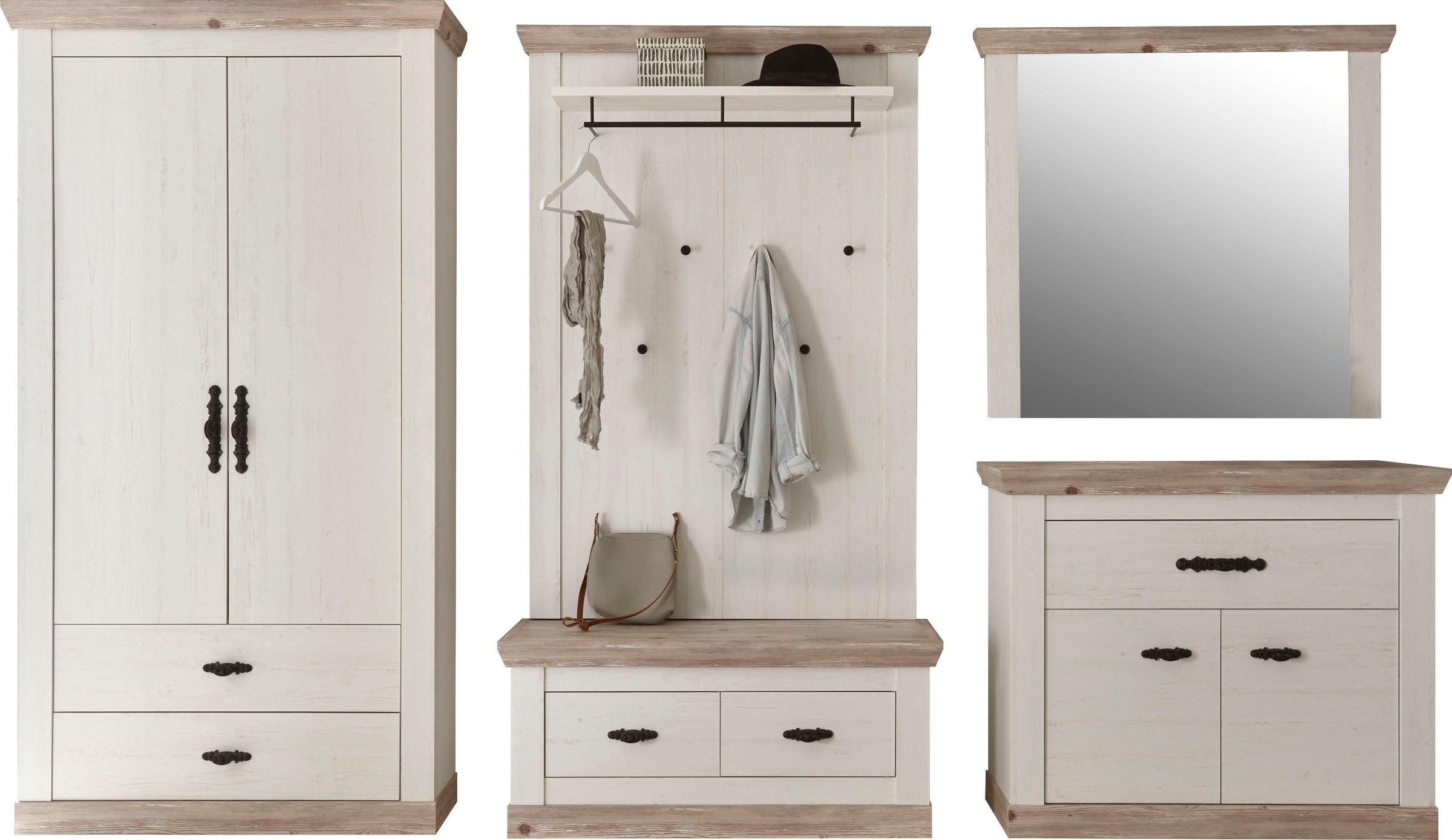 Home affaire Garderoben-Set "Florenz" 5 Stk. tlg. bestehend aus Bank, Panee günstig online kaufen
