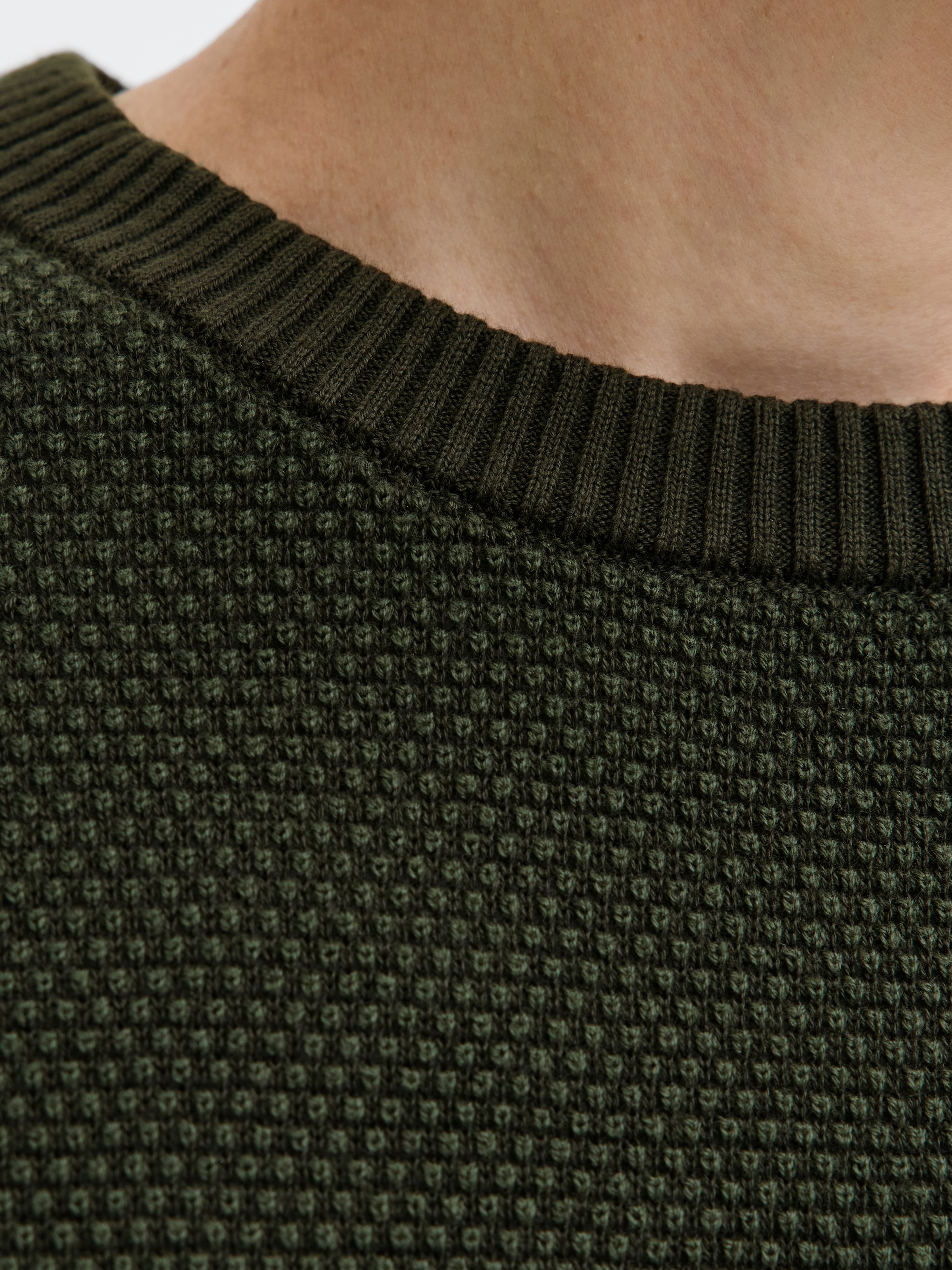 Jack & Jones Rundhalspullover »JJEGLOBE KNIT CREW NECK NOOS«, in Strick Optik