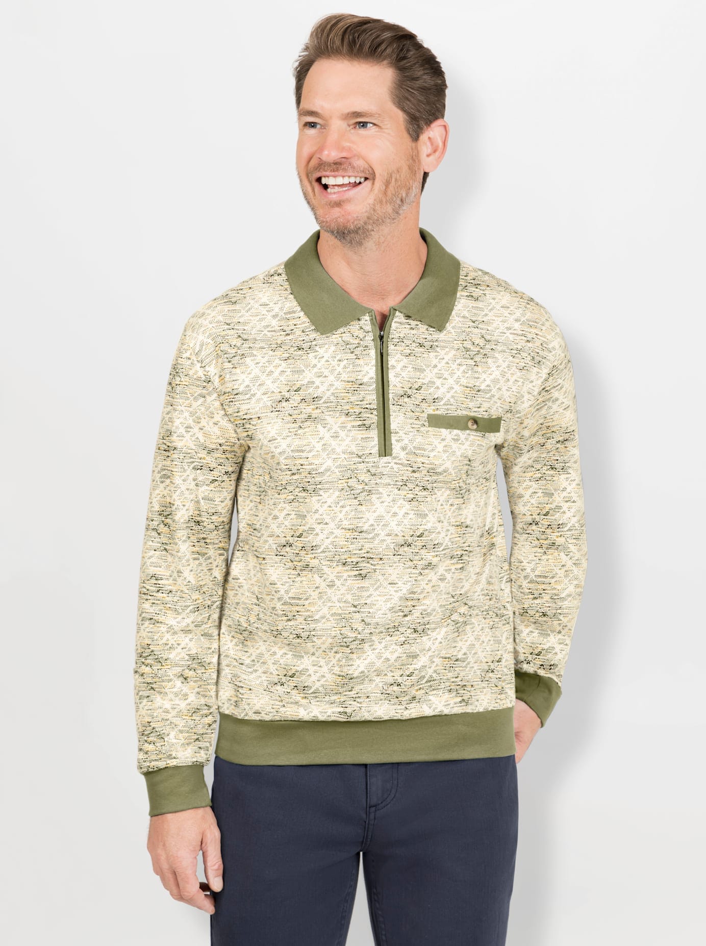 Marco Donati Poloshirt "Langarm-Poloshirt" 1 Stk. tlg. günstig online kaufen