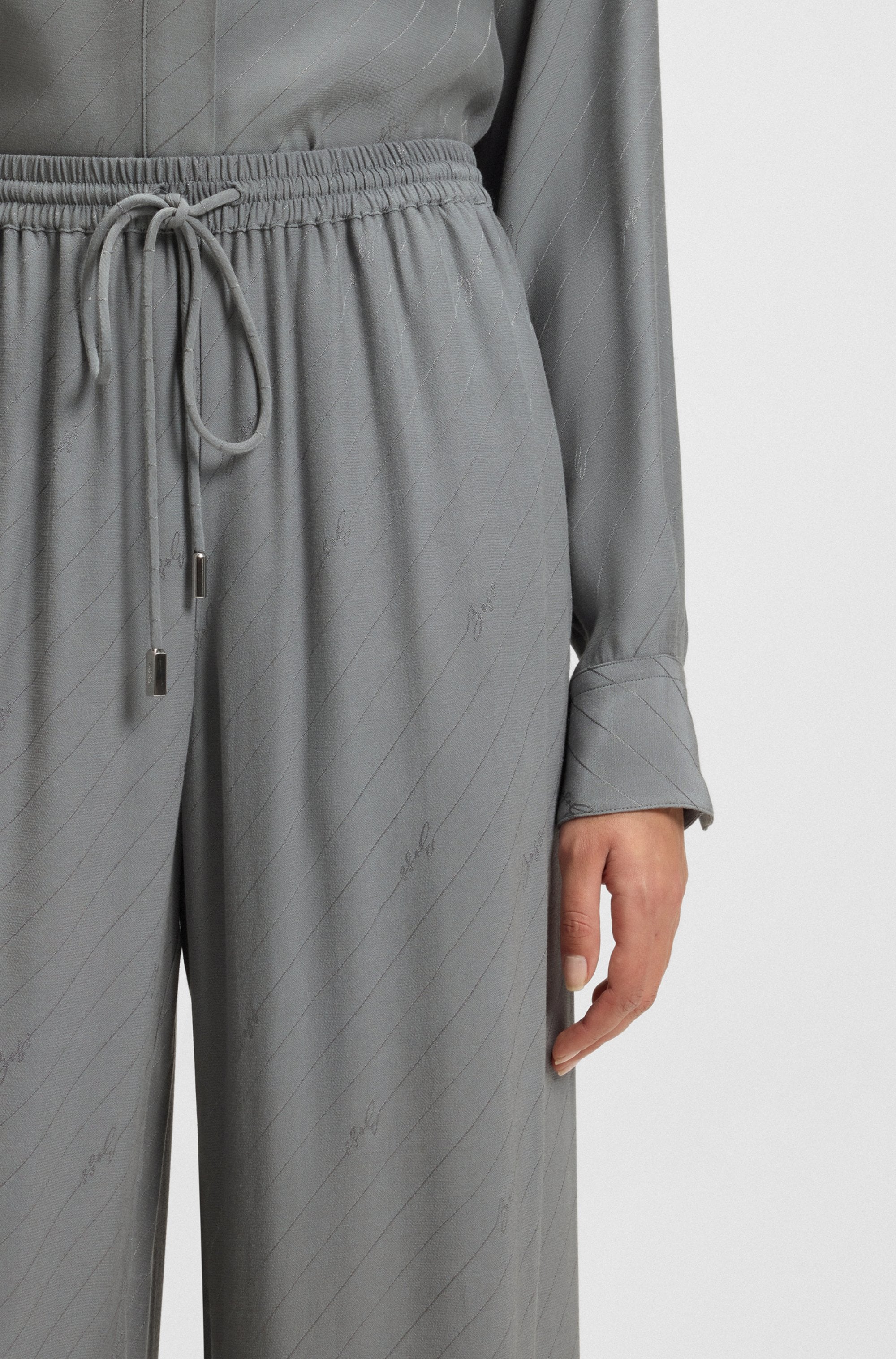 BOSS ORANGE Stoffhose »Tane Premium Damenmode«, mit Logo-Jacquard