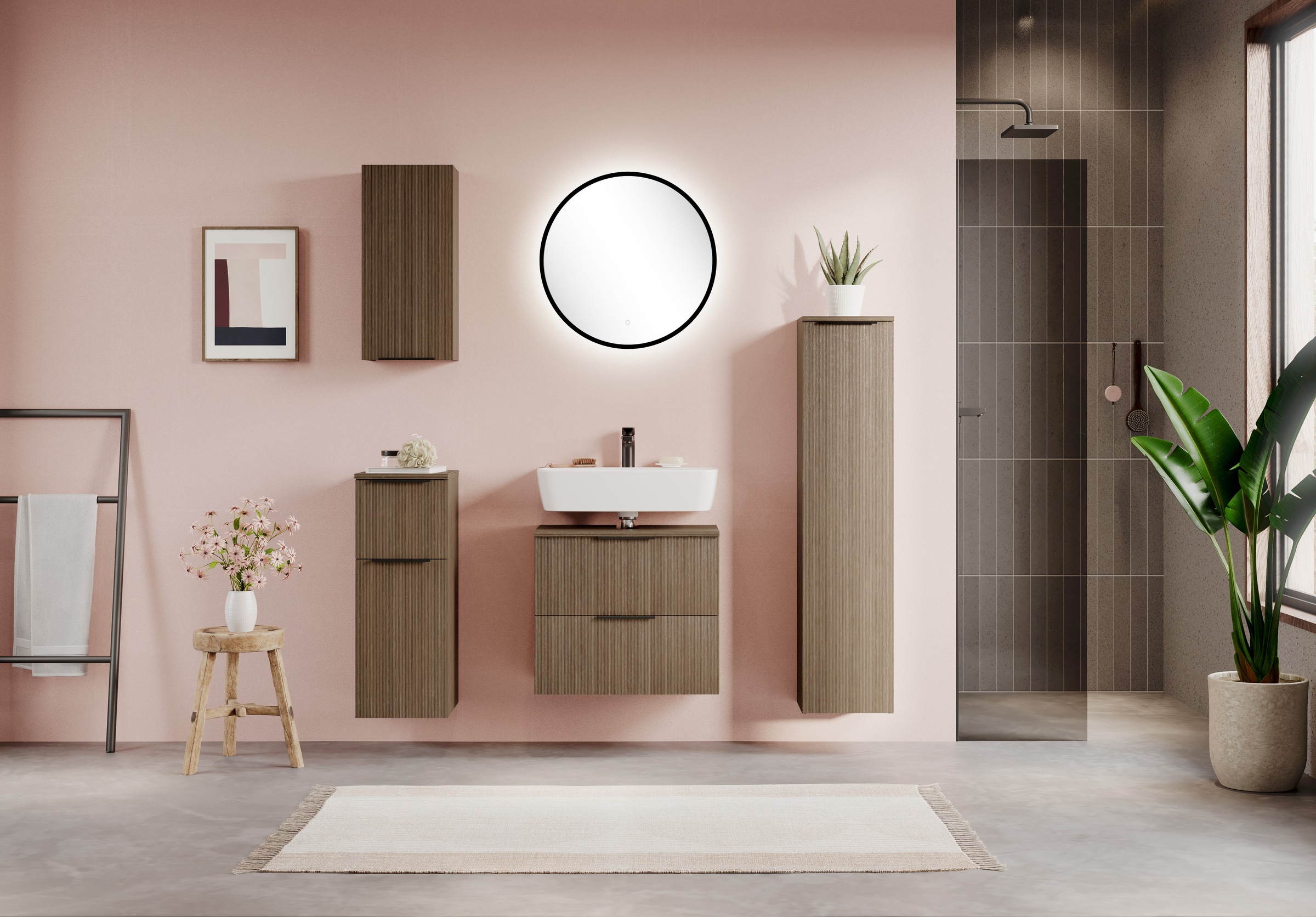 welltime Waschbeckenunterschrank »Lecce«, Welltime, Breite 60 cm, gedämpfte Scharniere und Softclose-Funktion