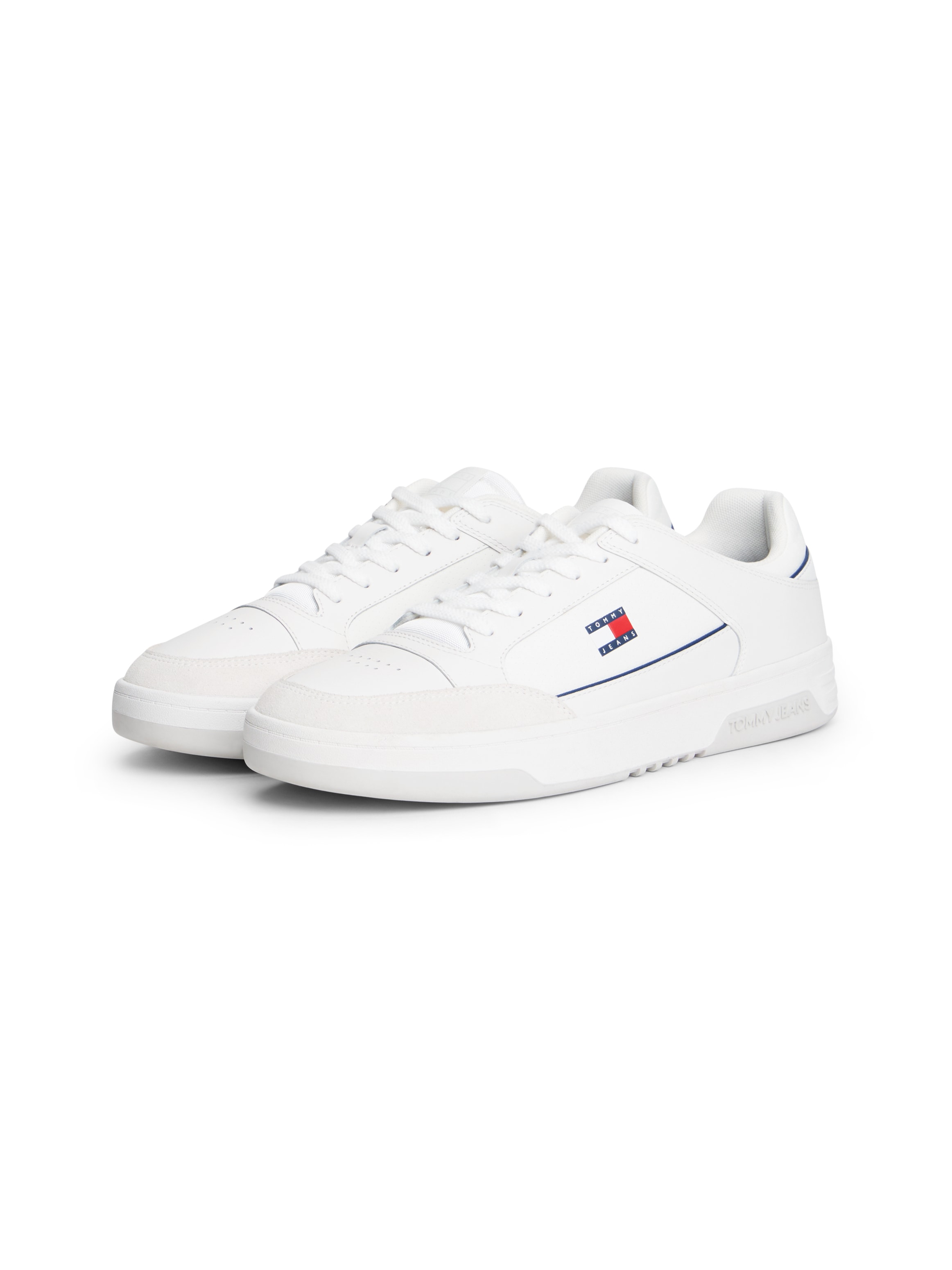 Tommy Jeans Sneaker "TOMMY JEANS PINPERF LTH BASKET" Freizeitschuh, Halbschuh, Schnürschuh mit farbiger Pasepellierung