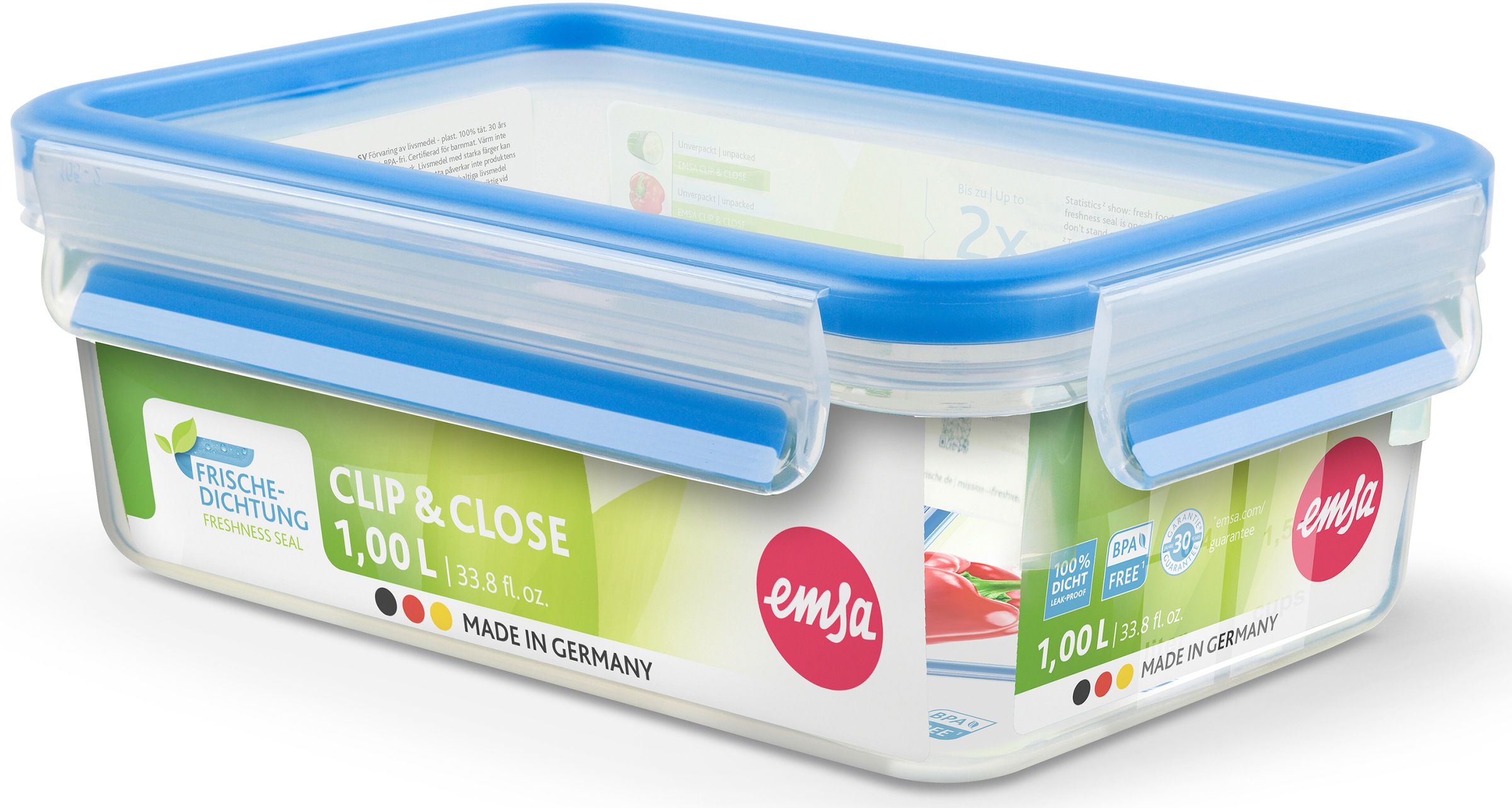 Thumbnail - Emsa Frischhaltedose "Clip&Close" Set, 6 Stk. tlg. Made in Germany, mikrowellengeeignet, (6 Dosen m. Deckel)