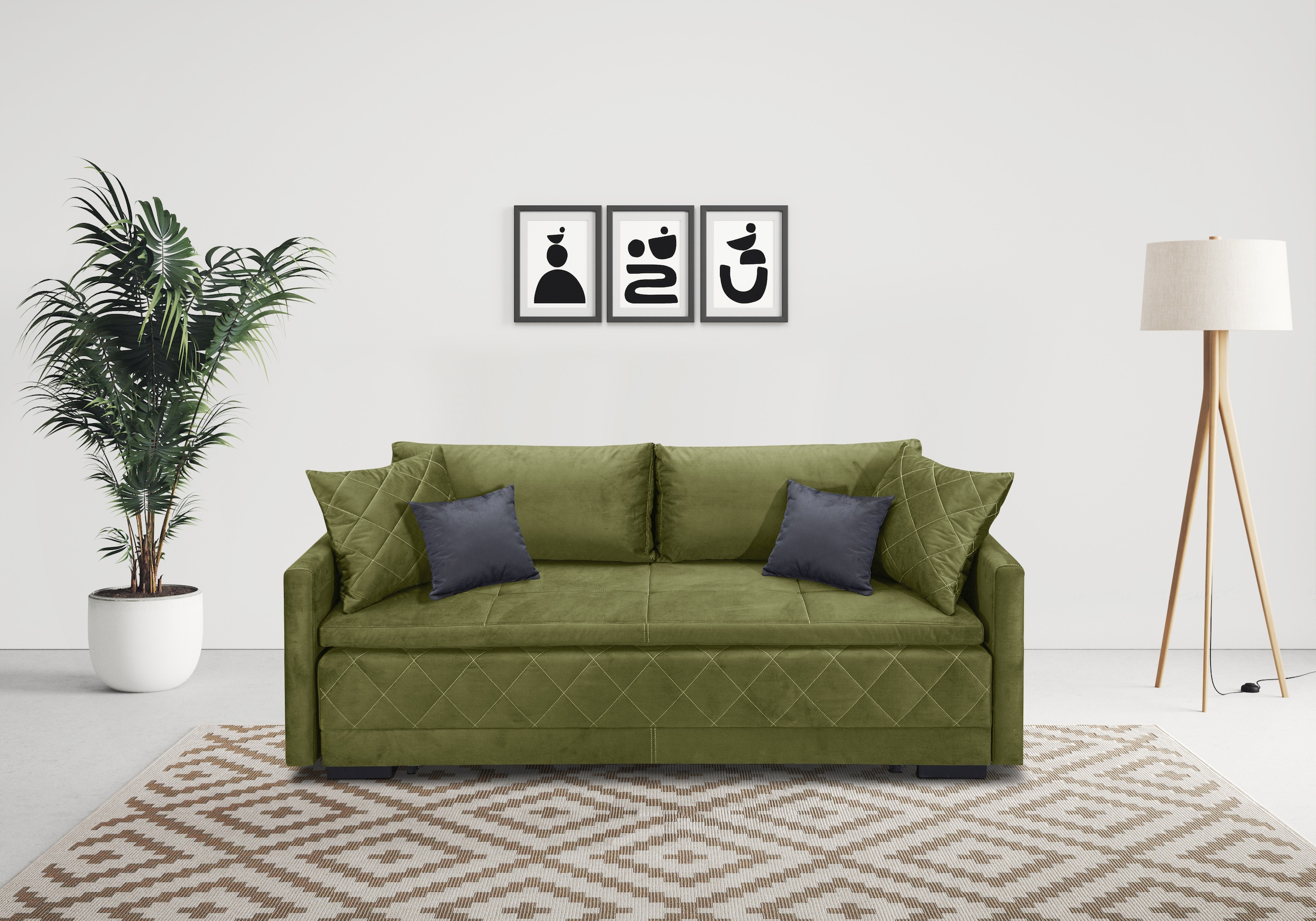 Home affaire Schlafsofa "Potsdam" mit Boxspringaufbau, Bettfunktion & Bettk günstig online kaufen