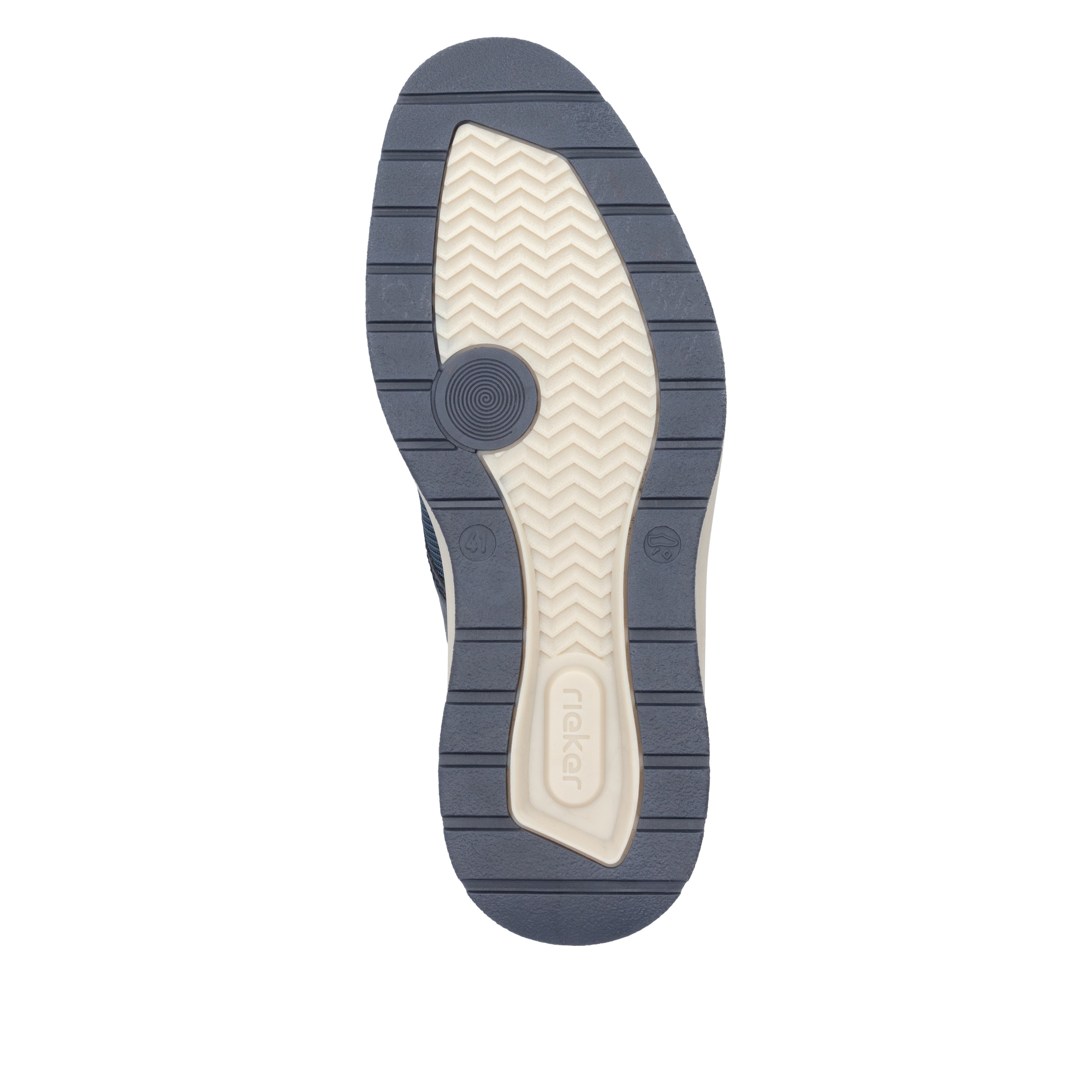 Slip-On Sneaker RIEKER, Herren, Gr. 40, bunt (dunkelblau, braun), Lederimitat, Textil, unifarben mit Farbeinsatz, Schuhe, Halbschuh, Freizeitschuh, Schlupfschuh mit Gummizug 2