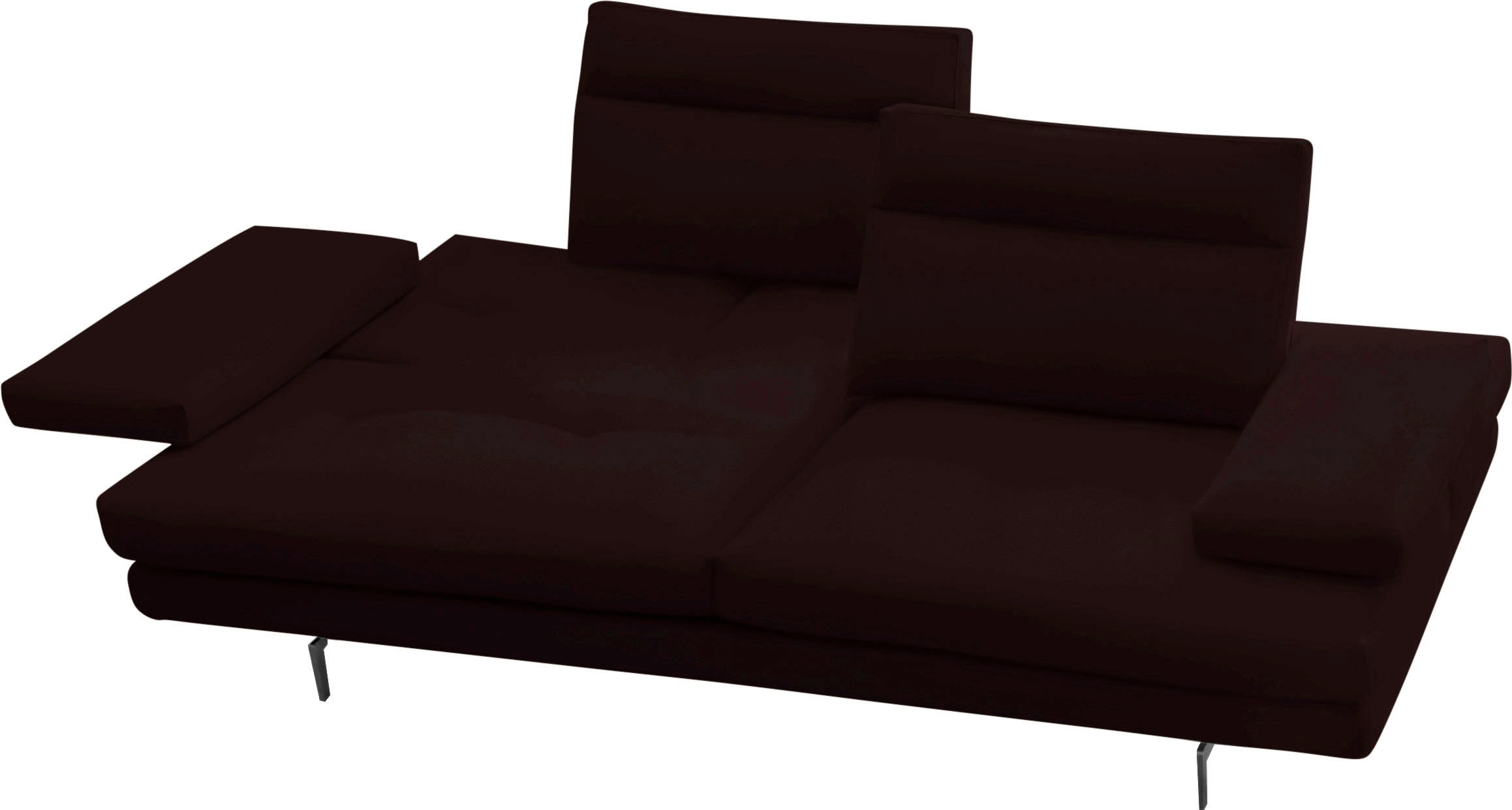CALIA ITALIA 3-Sitzer »Toby Wing, Designsofa, hochwertige Verarbeitungsdetails, bequem«, inkl. Sitztiefenverstellung und Armteilfunktion, Füße in Schwarz matt