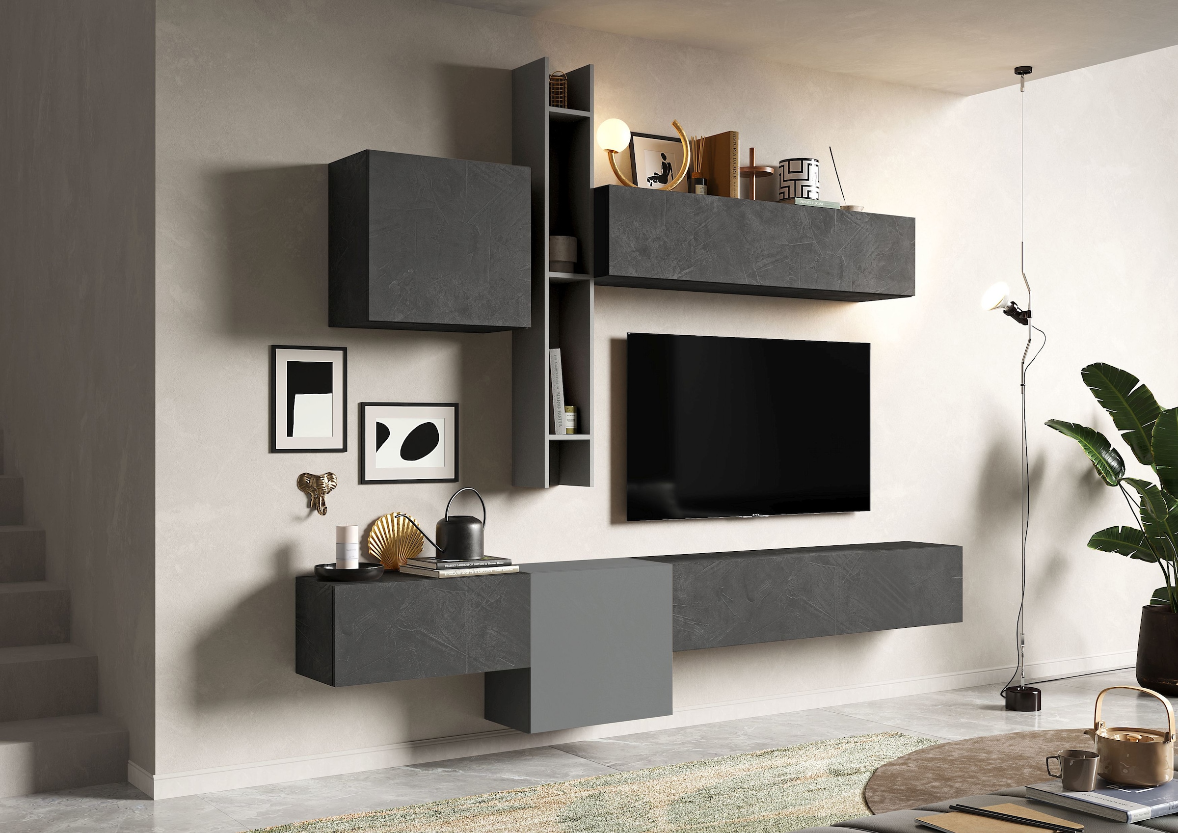 INOSIGN Wohnwand "INFINITY, 6tlg. Breite 262 cm, Höhe variabel, Schrankwand günstig online kaufen