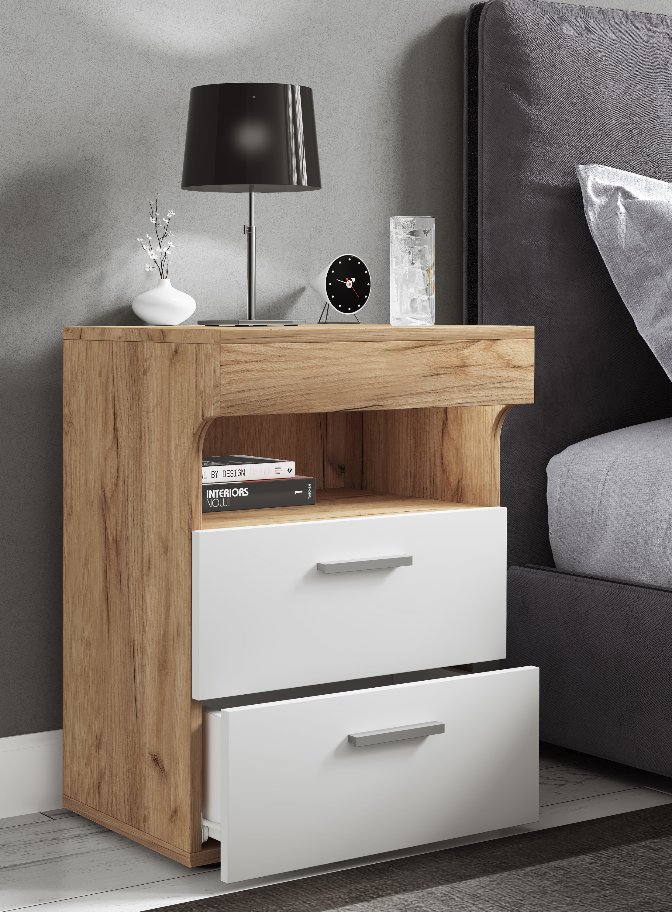 VCM Nachttisch »Holz Nachttisch Nachtschrank Schublade Slepal L«