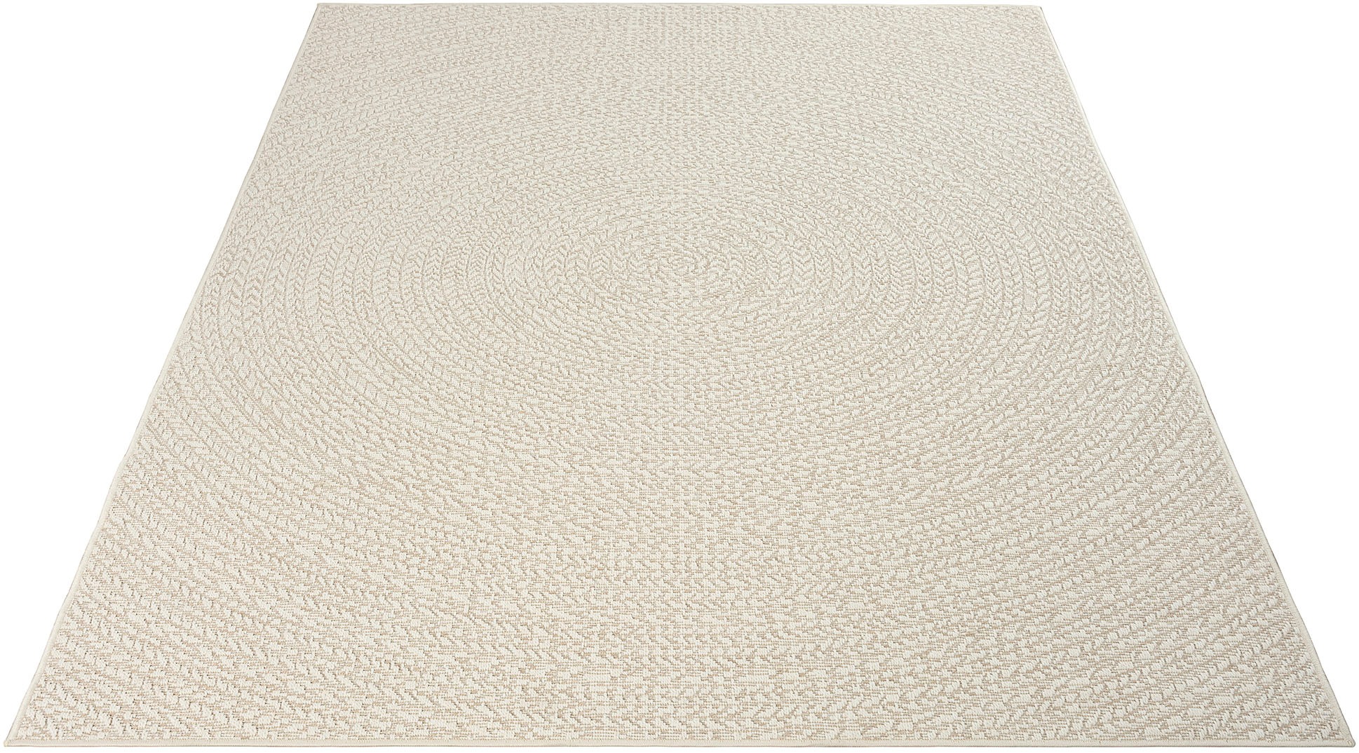 Teppich MERINOS "Kenzy 5", beige (creme), H:10mm Ø:120cm, Polypropylen, Teppiche, Teppich, robuster In- und Outdoor Teppich im natürlichen Jute-Look, wetterfest 2