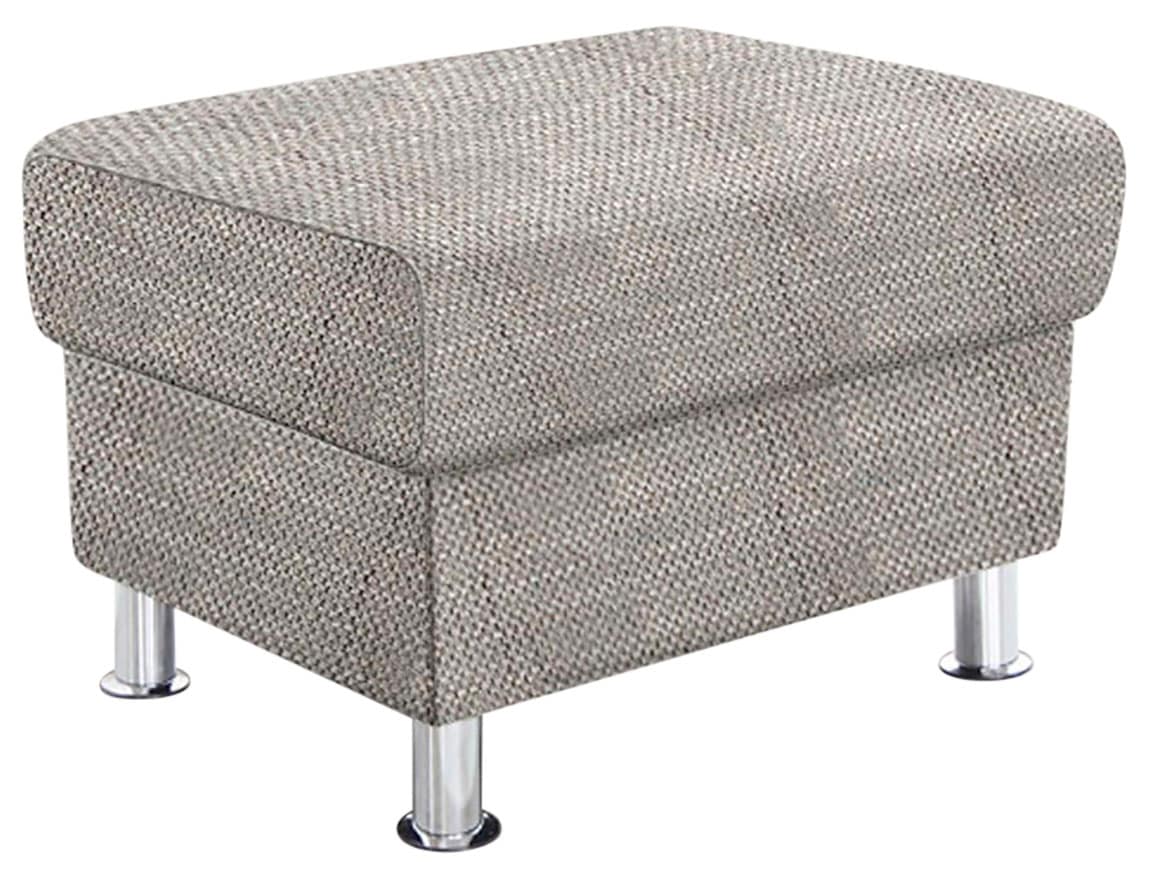TRENDMANUFAKTUR Hocker »Rondo, Polsterhocker zur Serie, Breite 67 cm, Füße chromfarben«, Fußhocker wahlweise mit Federkern, in verschiedenen Bezügen bestellbar