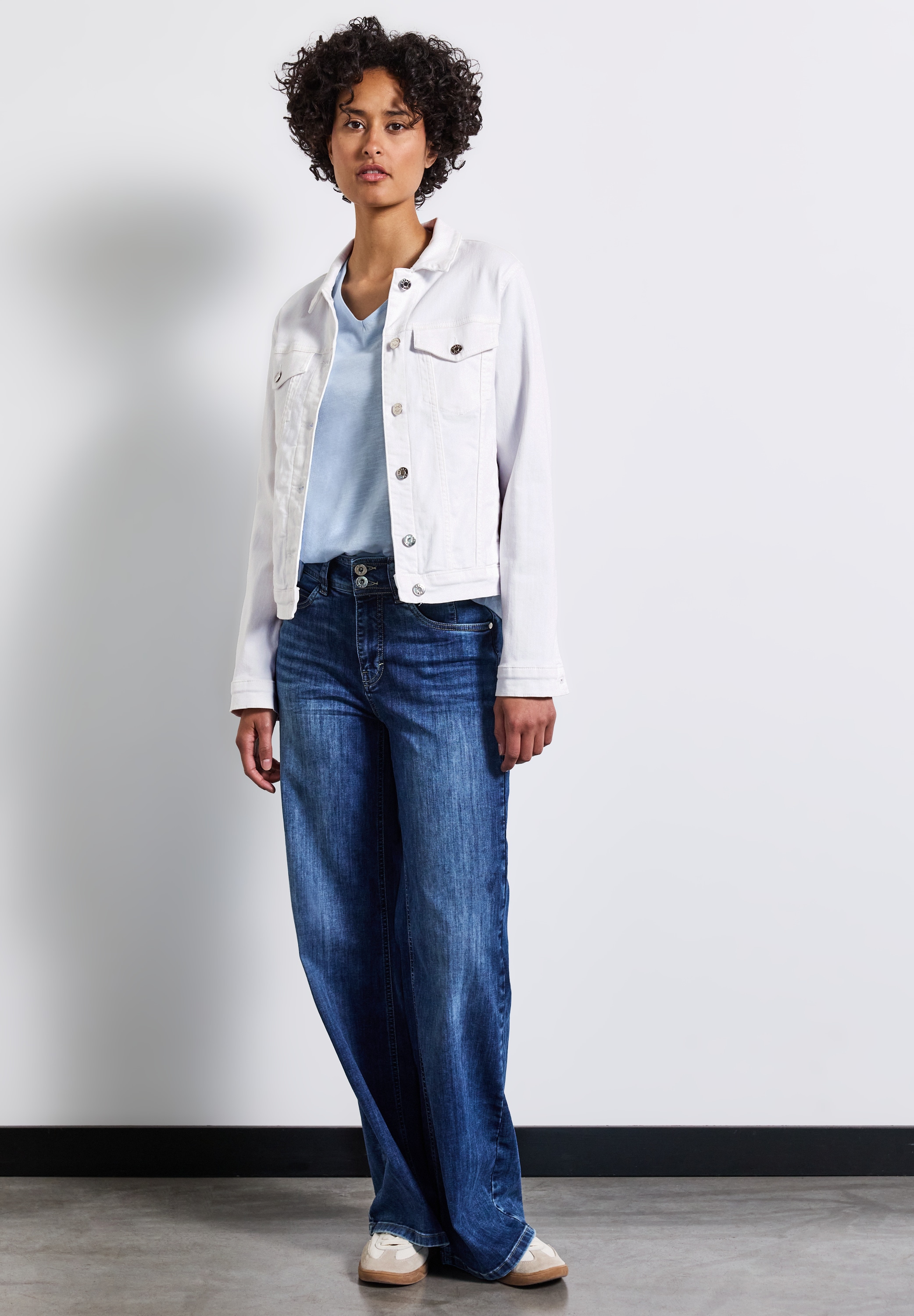 STREET ONE Jeansjacke, ohne Kapuze, aus softem Materialmix