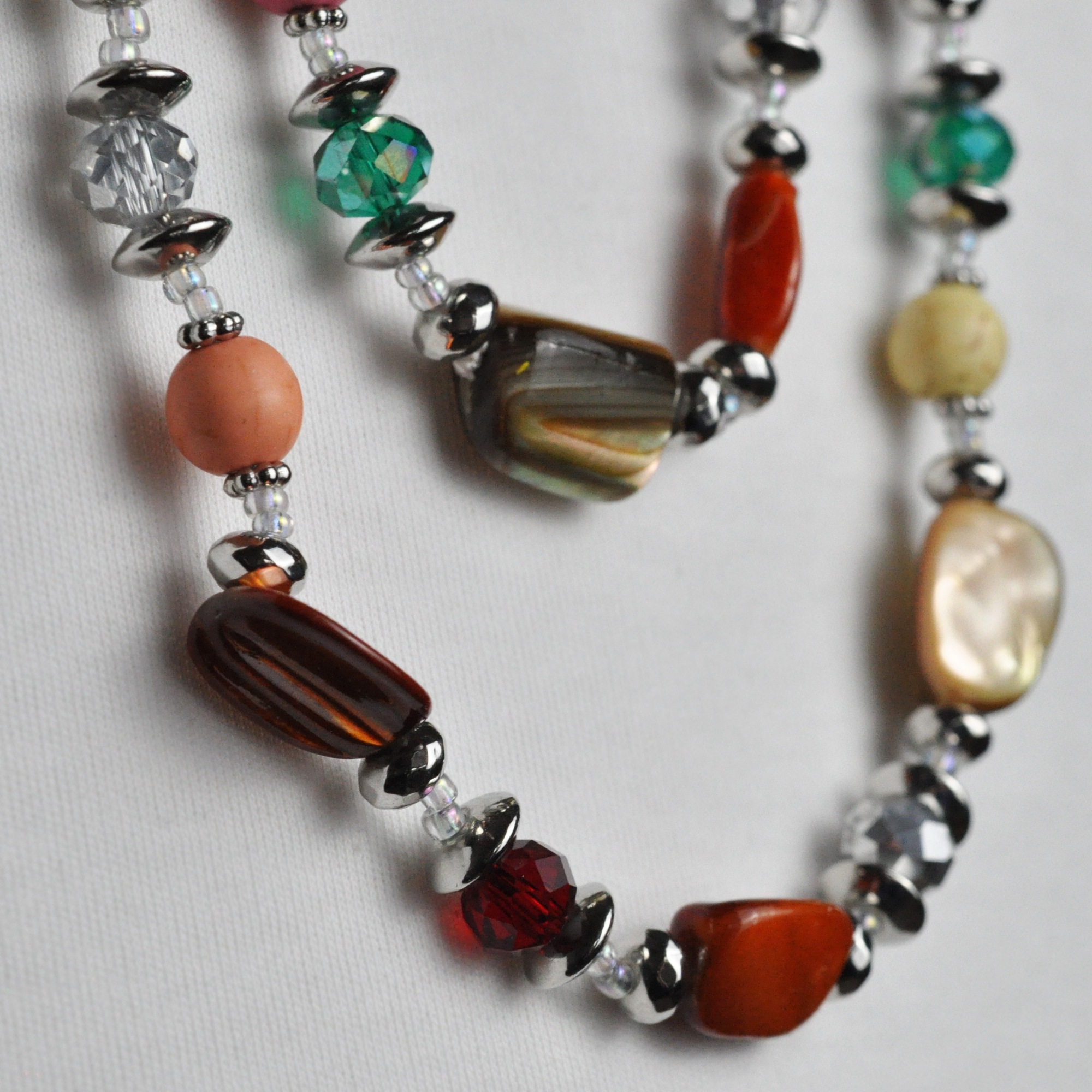 Steuer Lange Kette »Modekette Muschel multi color«