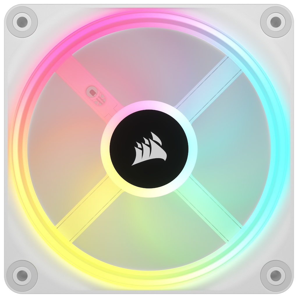 Corsair Gehäuselüfter »iCUE LINK QX120 RGB Starter-Kit – Weiß 120-mm-PWM-Lüfter«