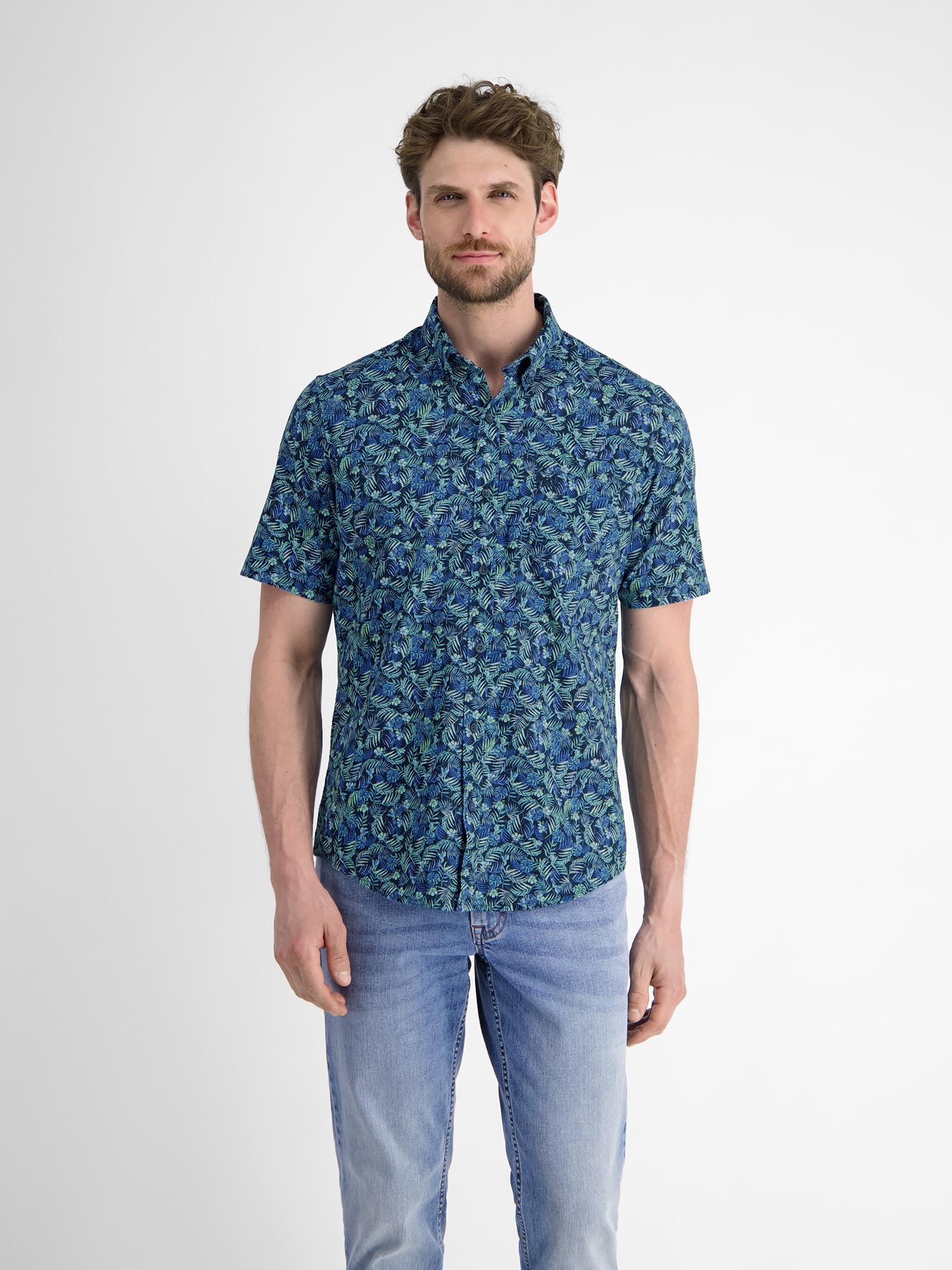 LERROS Kurzarmhemd "LERROS Herren Sommerhemd, floral bedruckt" günstig online kaufen