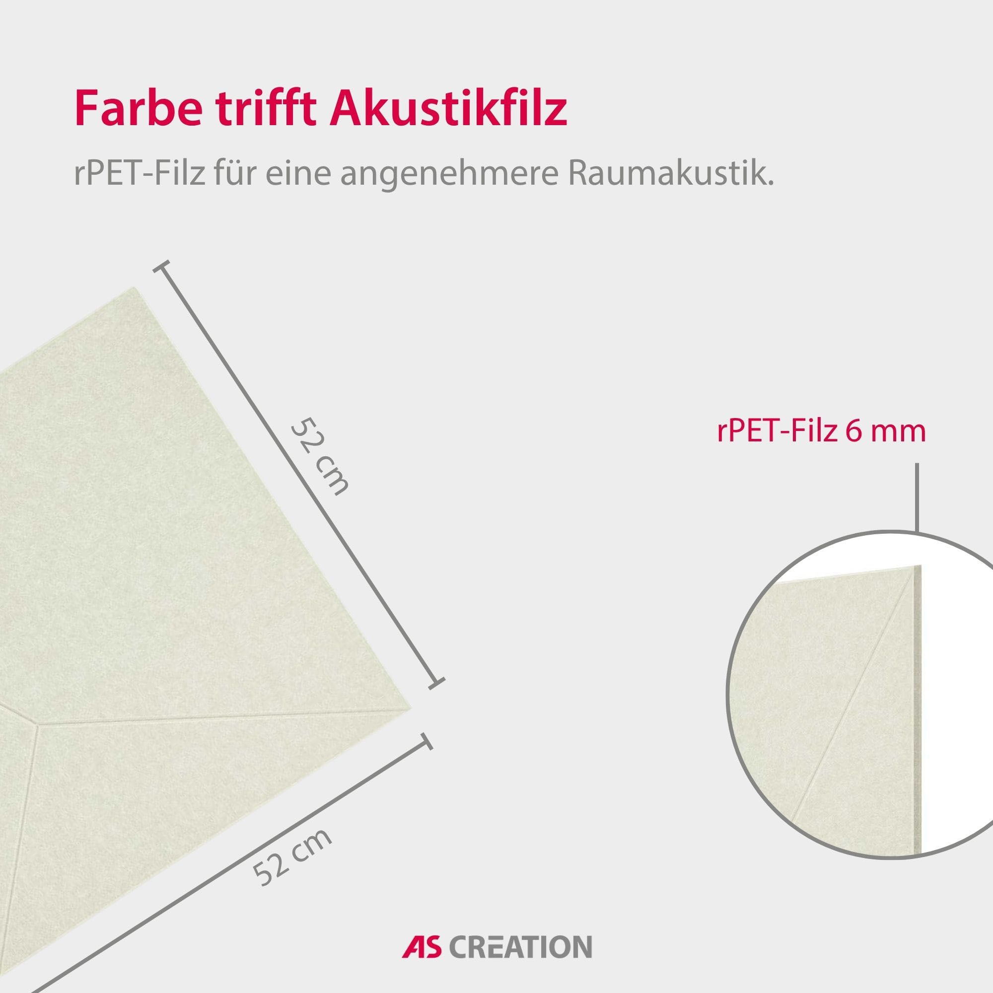 Architects Paper Schallschutzpaneel »A.S. Création Modular Wall Akustikpaneel geometrisch« 1 tlg. Akustikpaneel aus rPET-Filz mit geometrischer 3D-Oberfläche