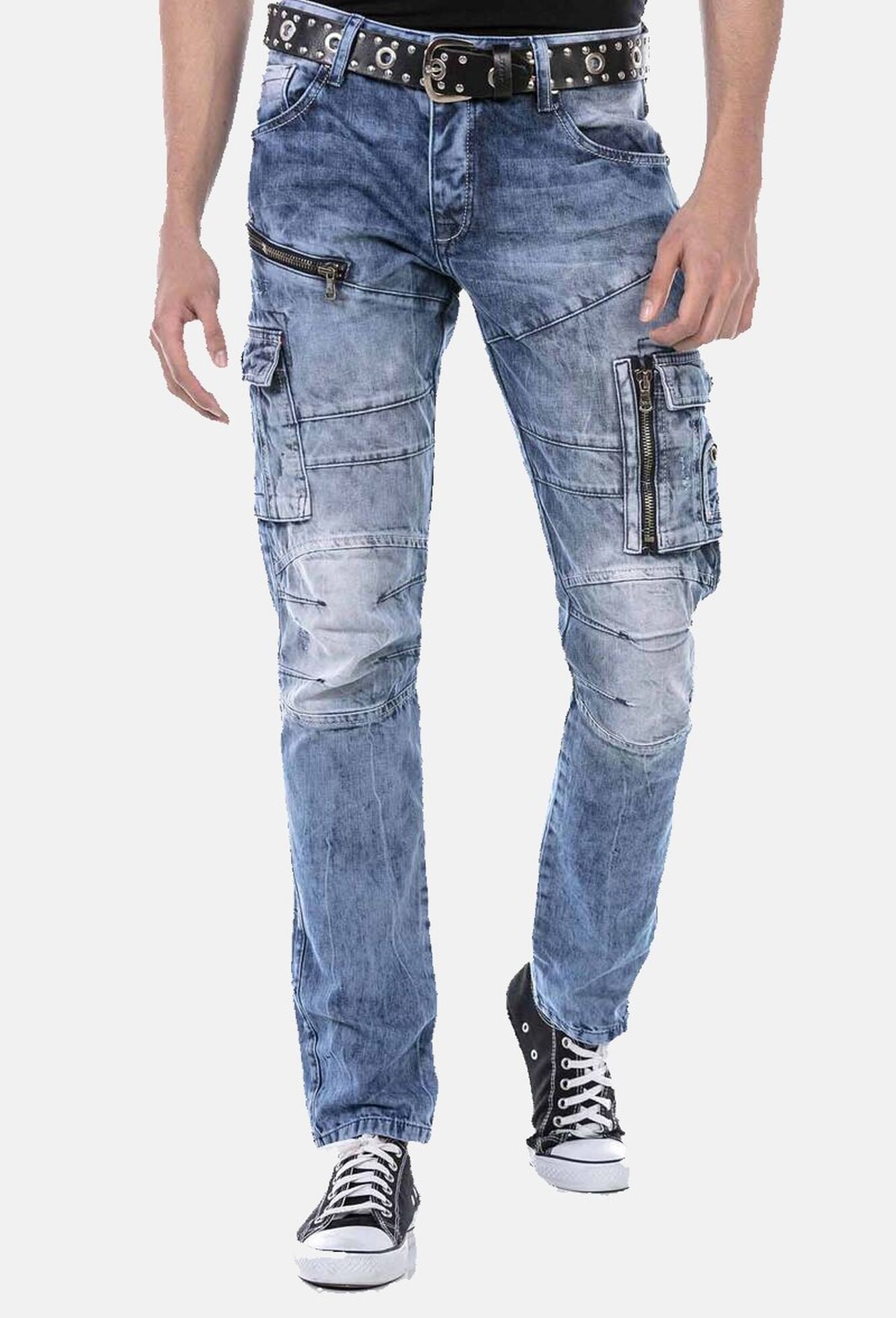 Cipo & Baxx Cargojeans "Cipo & Baxx Jeanshose CD679" mit Denim-Optik