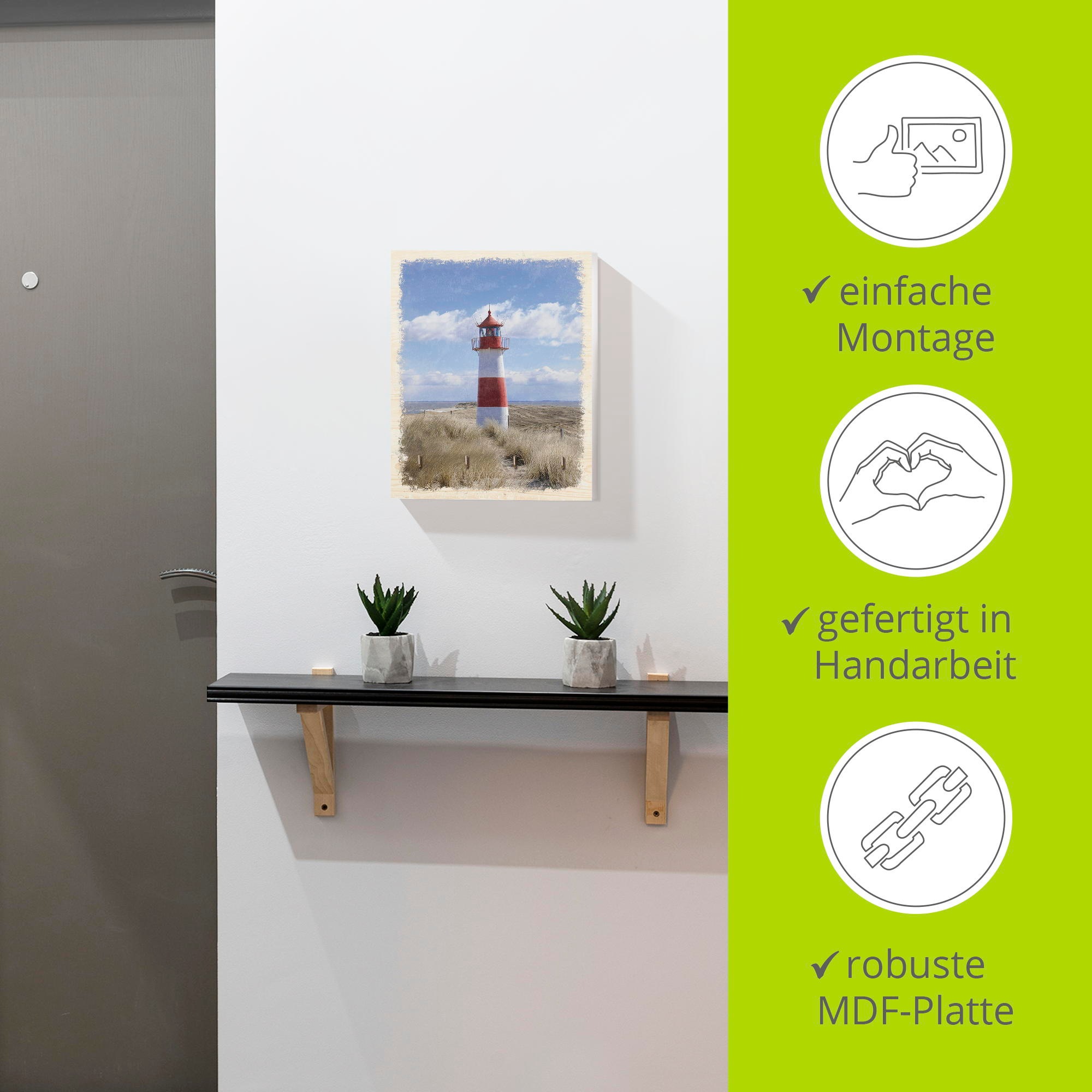 Artland Hakenleiste »Leuchtturm Sylt«, MDF