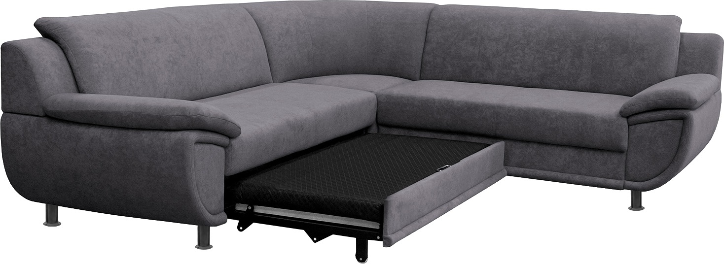 TRENDMANUFAKTUR Ecksofa »Rondo wahlweise mit Schlaffunktion, 267x247 cm (BxT), breite Armlehnen«, L-Form, wahlweise mit Federkern bestellbar, Füße schwarz