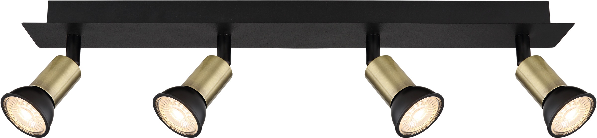 GLOBO LIGHTING Deckenstrahler »DREW«, Leuchtmittel GU10 | ohne Leuchtmittel, Deckenspot/schwarz/goldfarben/LxBxH: 500x60x90mm
